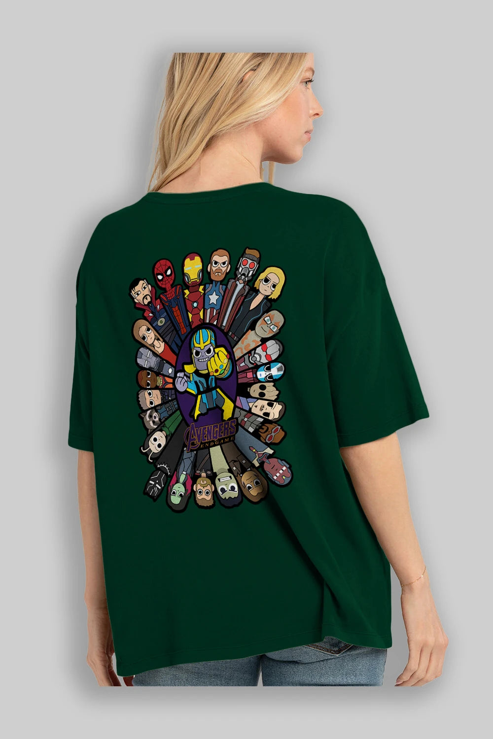 The Avengers (2) Arka Baskılı Oversize t-shirt Erkek Kadın Unisex %100 Pamuk Bisiklet Yaka tişort