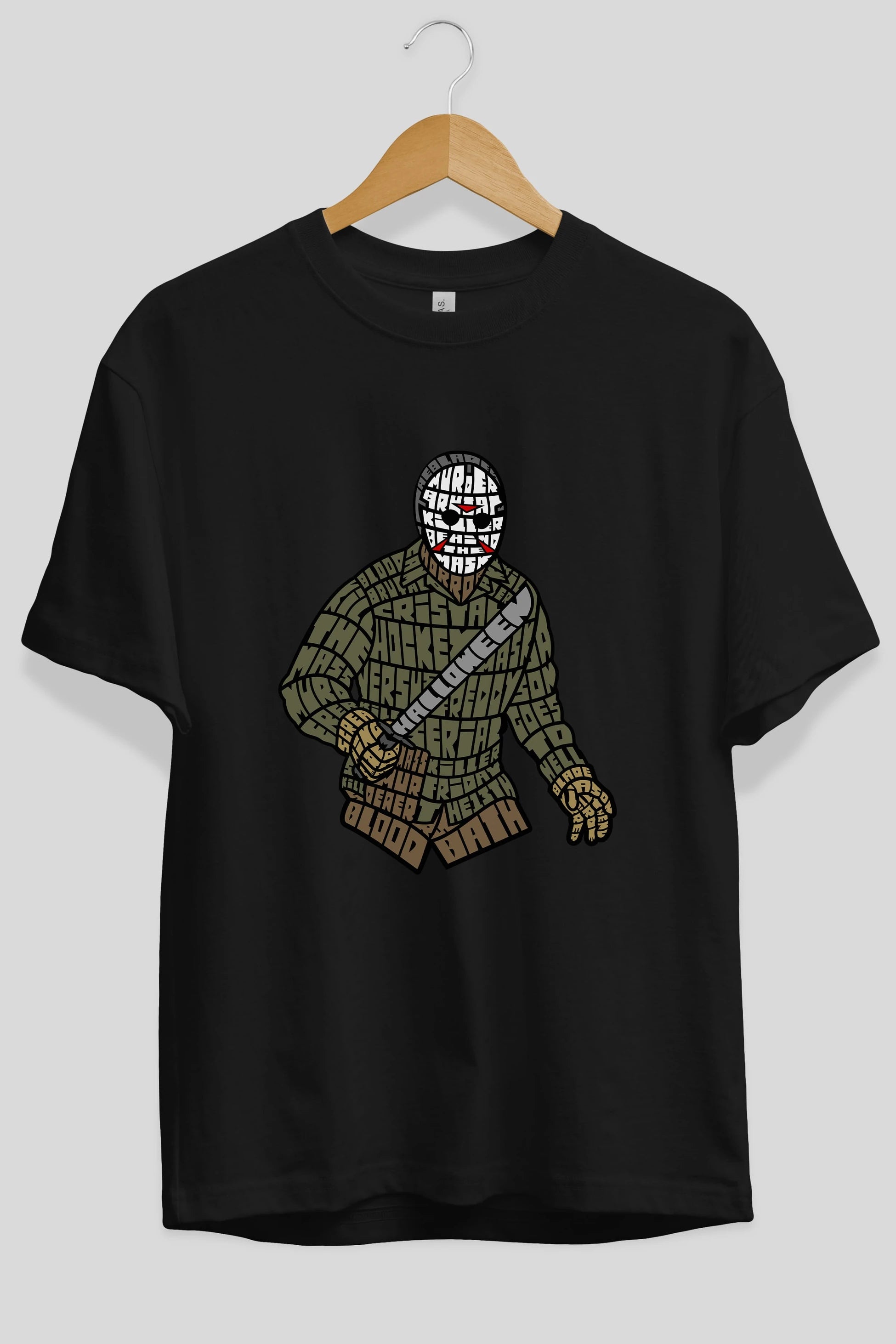 Jason Ön Baskılı Oversize t-shirt %100 pamuk Erkek Kadın Unisex