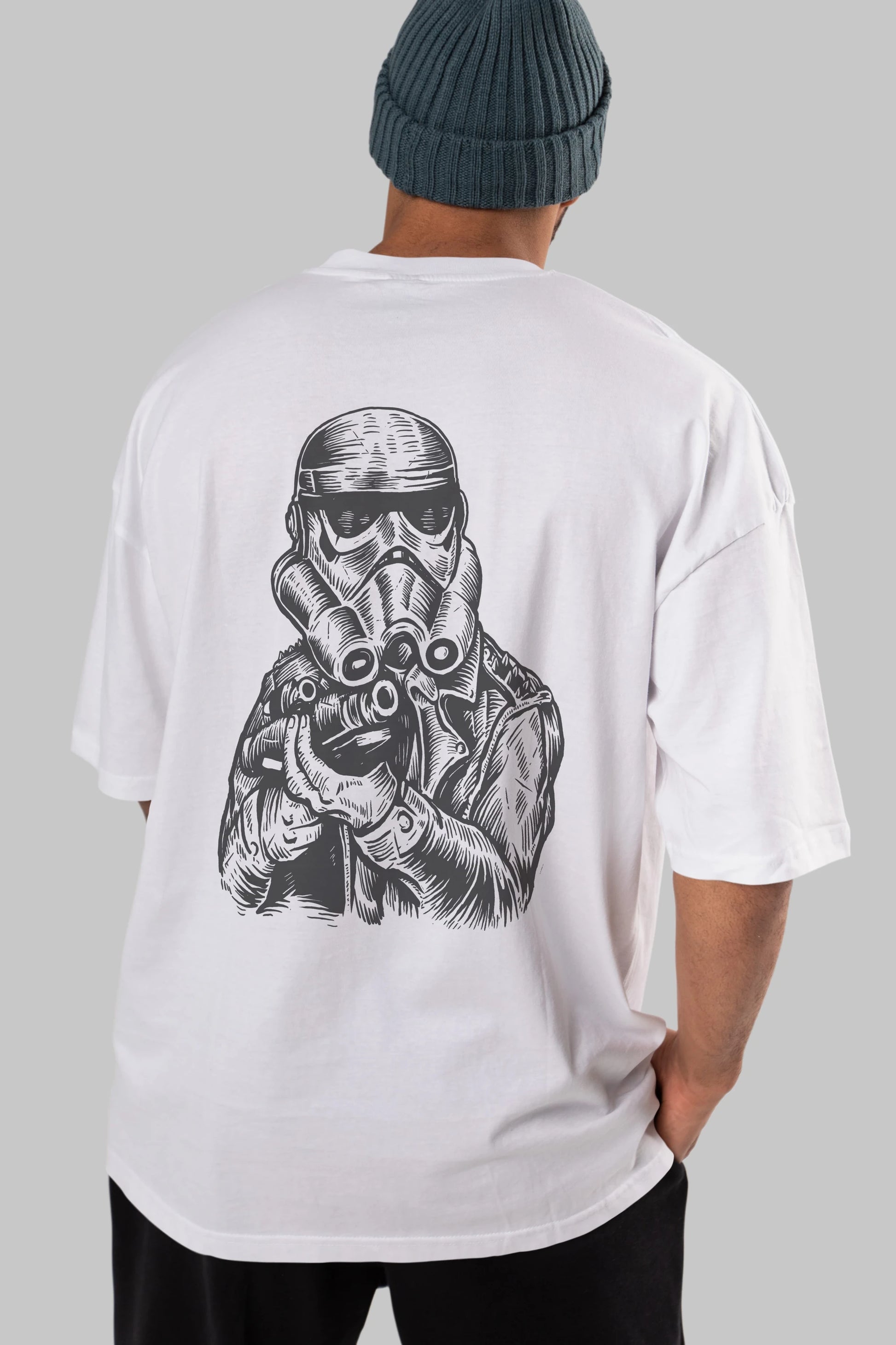 Punktrooper Arka Baskılı Oversize t-shirt Erkek Kadın Unisex %100 Pamuk