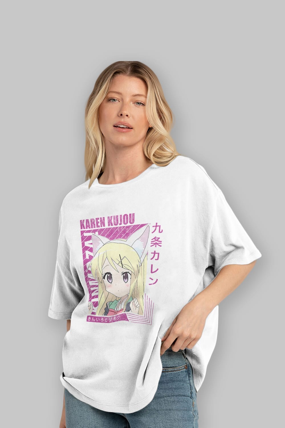 Karen Kujou 4 Anime Ön Baskılı Oversize t-shirt %100 pamuk Erkek Kadın Unisex