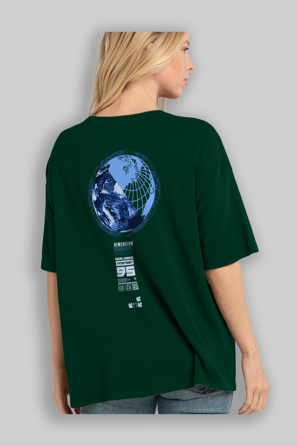Dimension 95 Arka Baskılı Oversize t-shirt Erkek Kadın Unisex