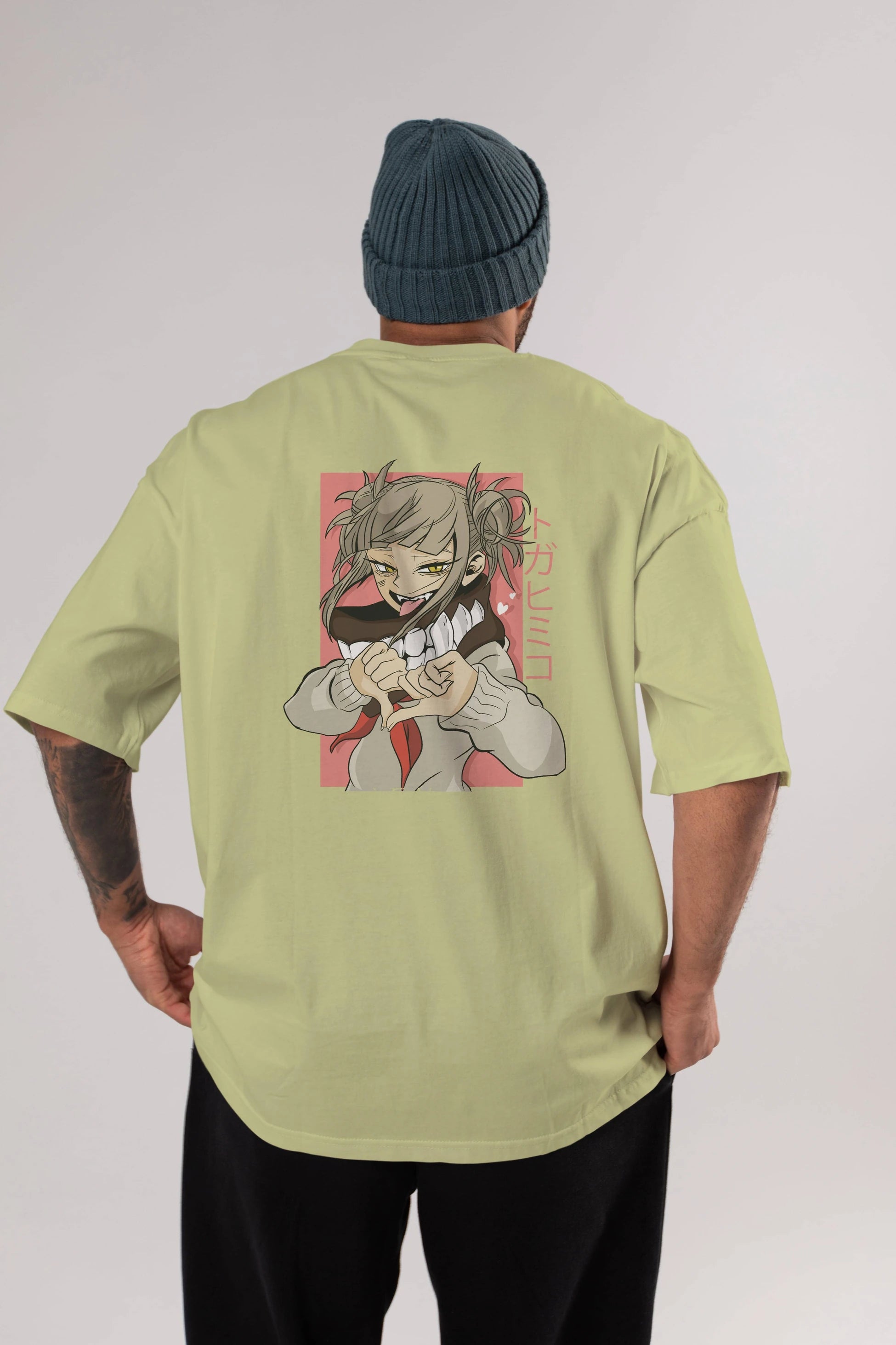 Himiko Toga Anime Arka Baskılı Oversize t-shirt Erkek Kadın Unisex