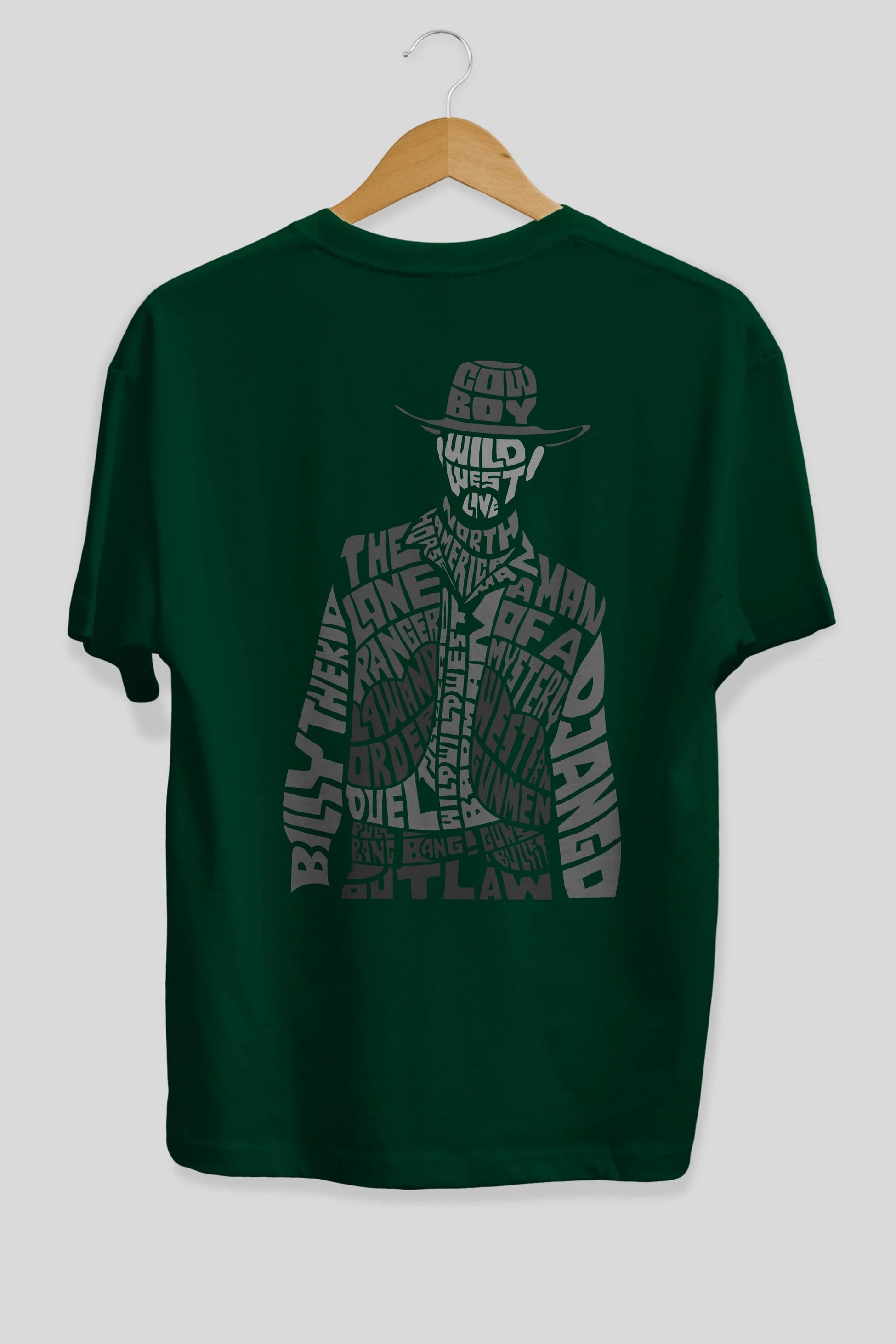 Cowboy Arka Baskılı Oversize t-shirt %100 pamuk Erkek Kadın Unisex