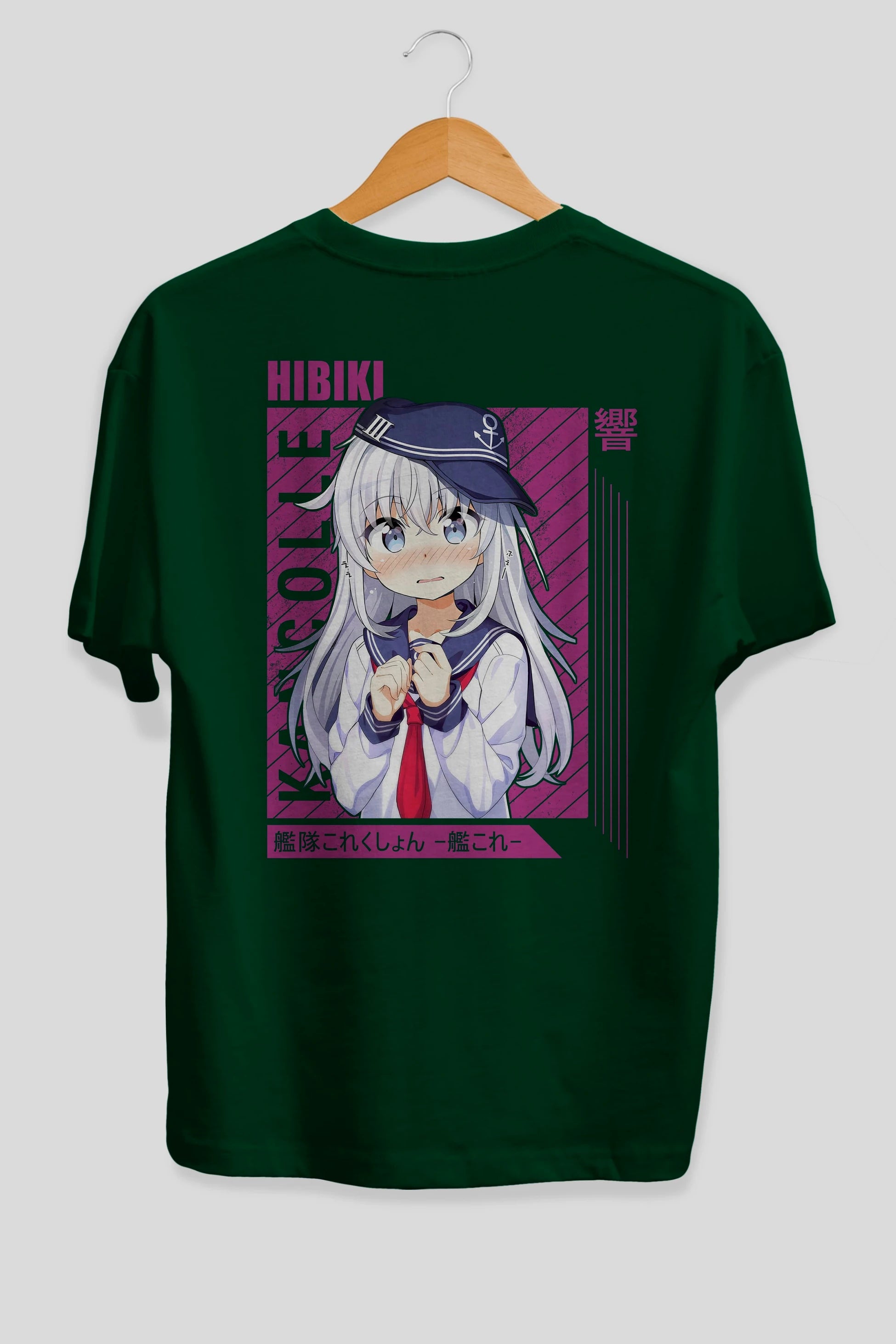 Hibiki 4 Anime Arka Baskılı Oversize t-shirt Erkek Kadın Unisex