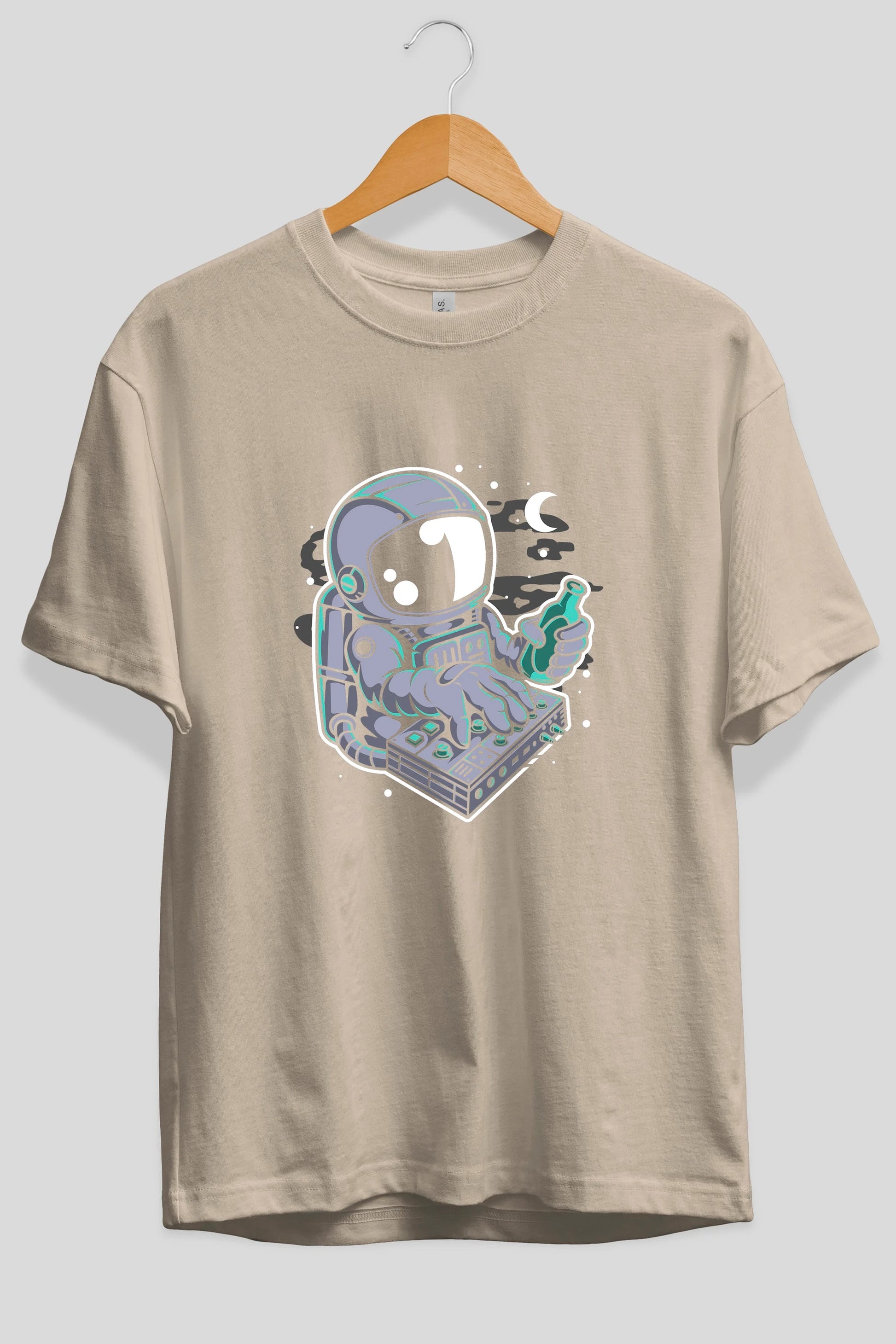 Astronaut Synth Ön Baskılı Oversize t-shirt Erkek Kadın Unisex