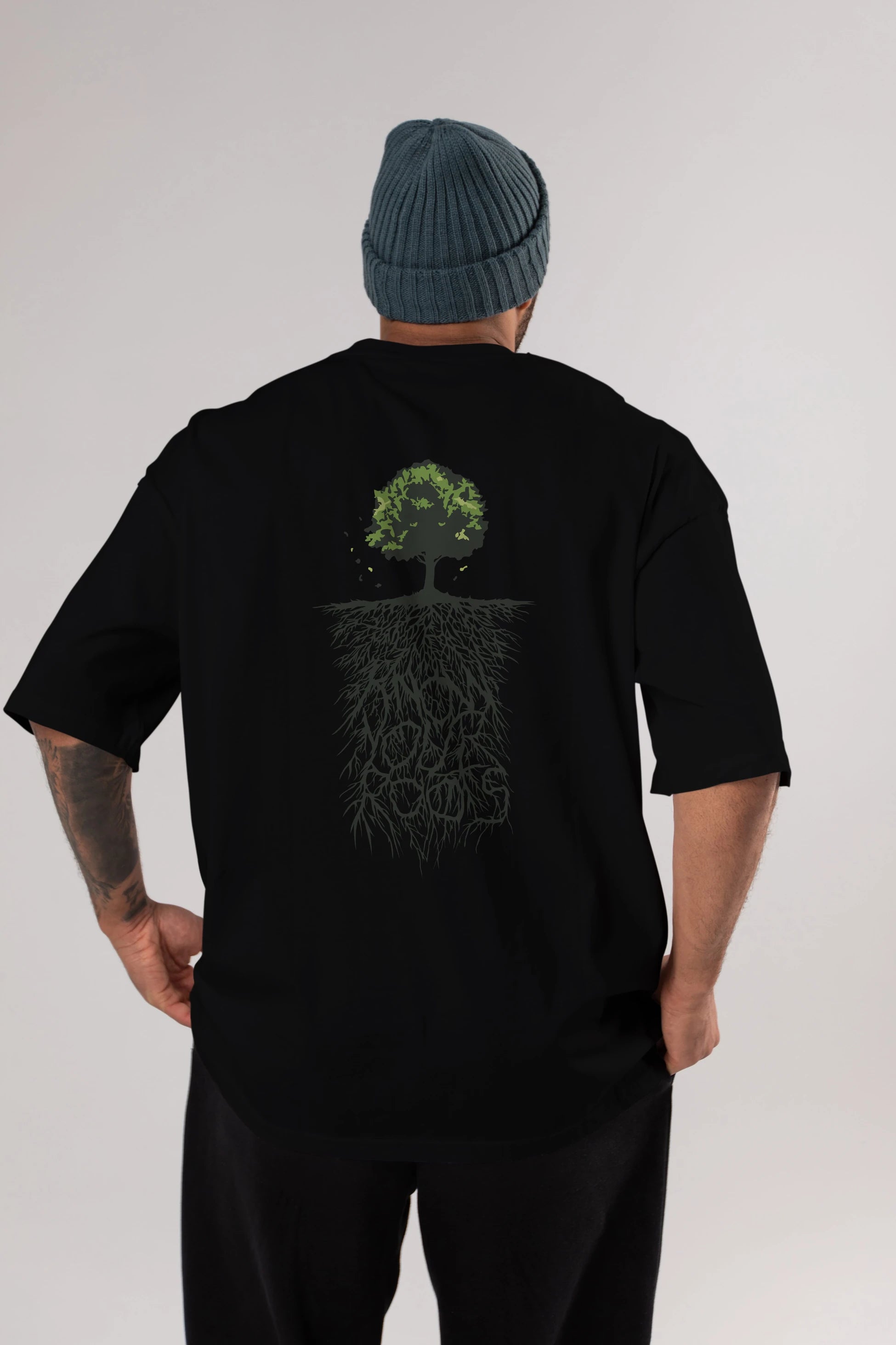Know Your Roots Arka Baskılı Oversize t-shirt %100 pamuk Erkek Kadın Unisex