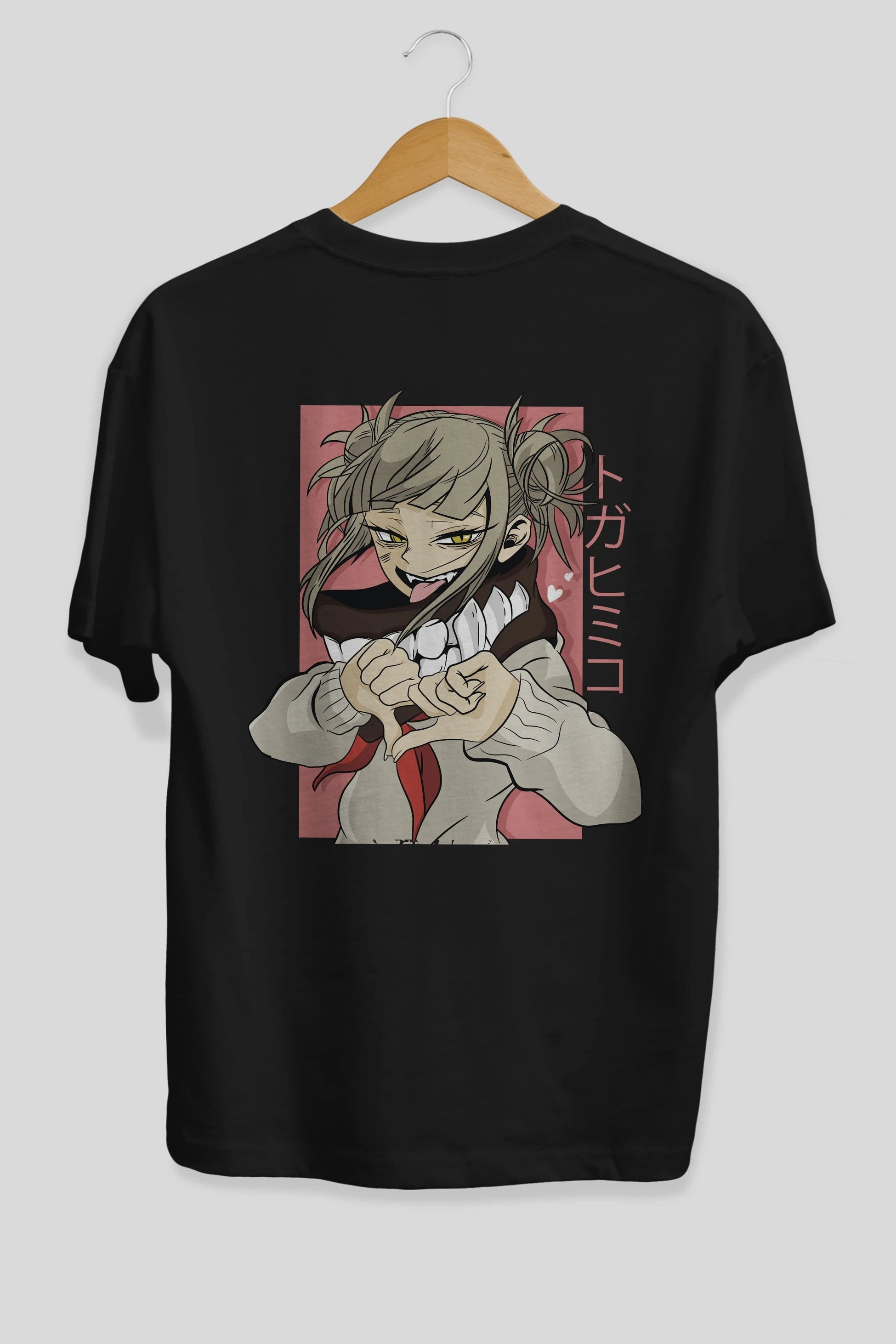 Himiko Toga Anime Arka Baskılı Oversize t-shirt Erkek Kadın Unisex