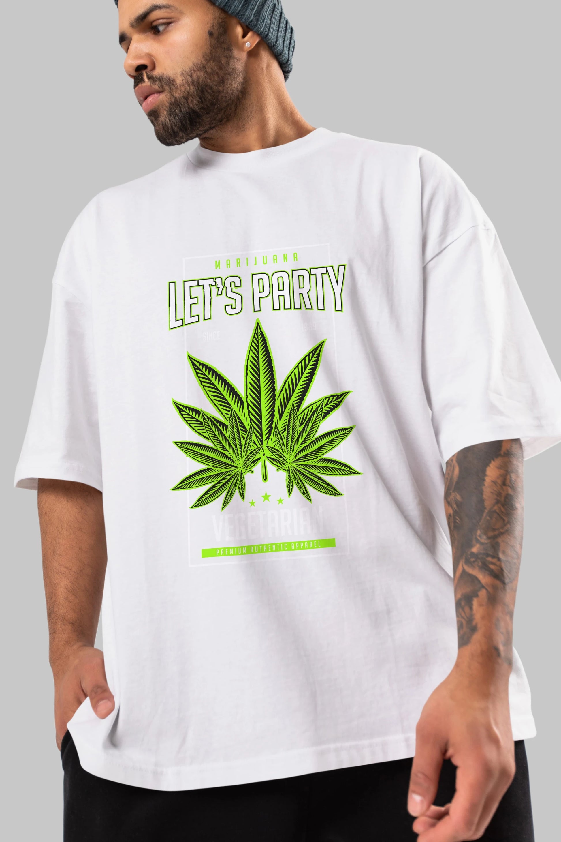 Lets Party Ön Baskılı Oversize t-shirt Erkek Kadın Unisex