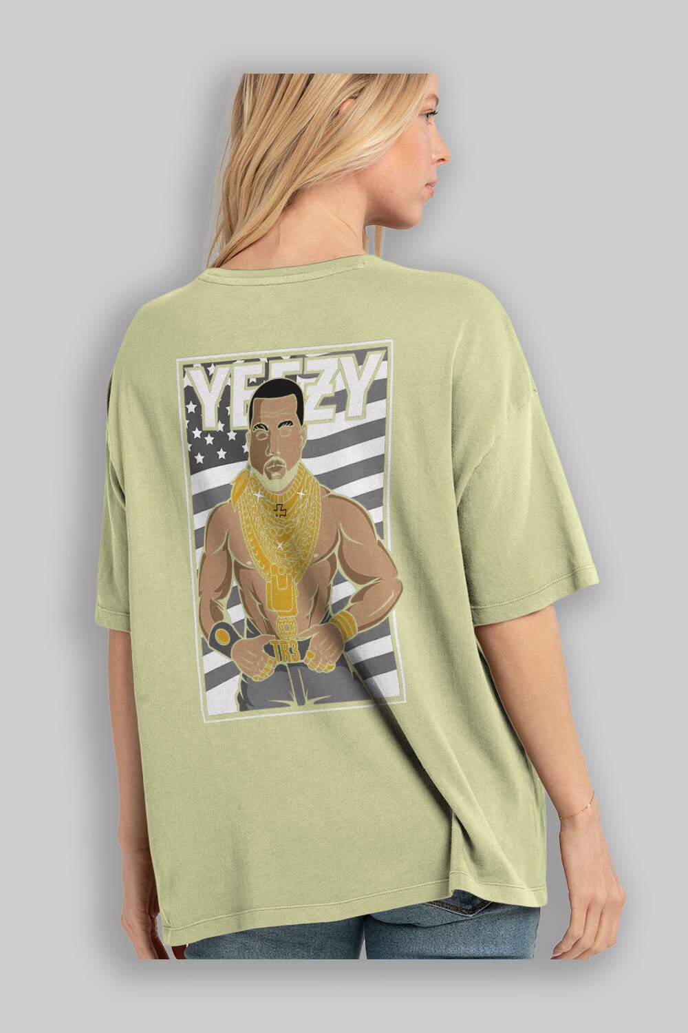Mr.T Arka Baskılı Oversize t-shirt Erkek Kadın Unisex %100 Pamuk tişort