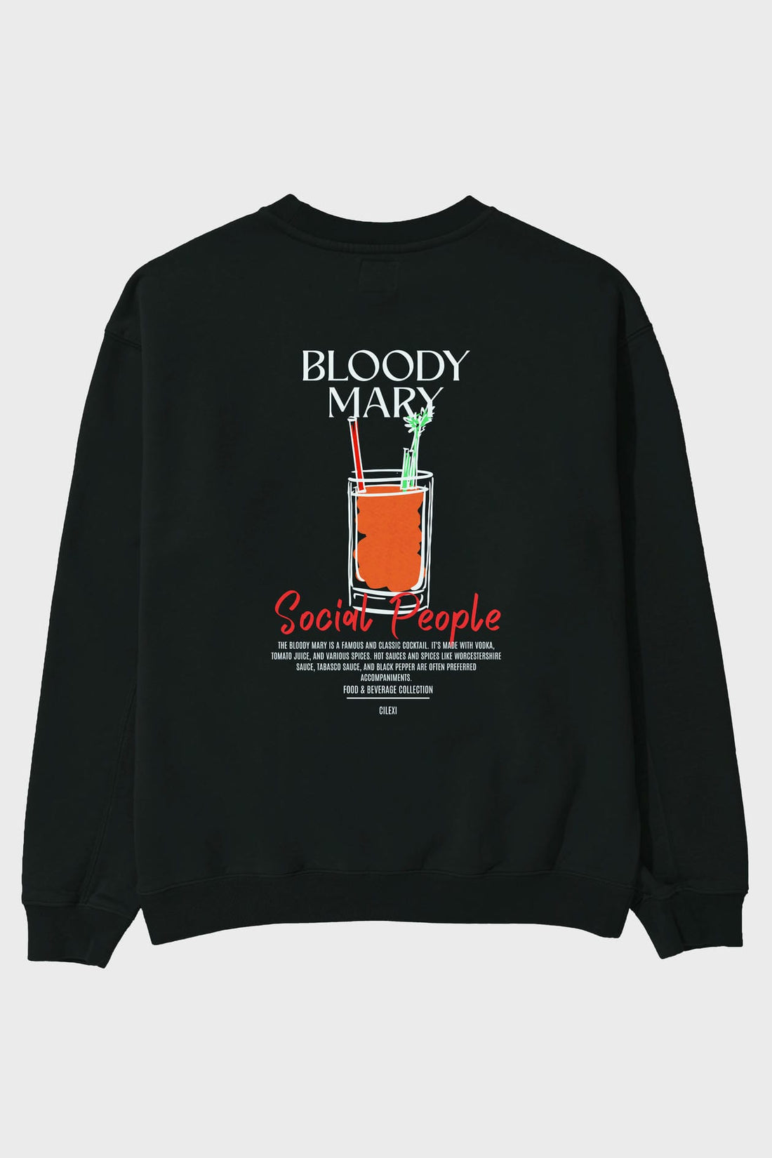 Bloody Mary Arka Baskılı Oversize Sweatshirt Erkek Kadın Unisex