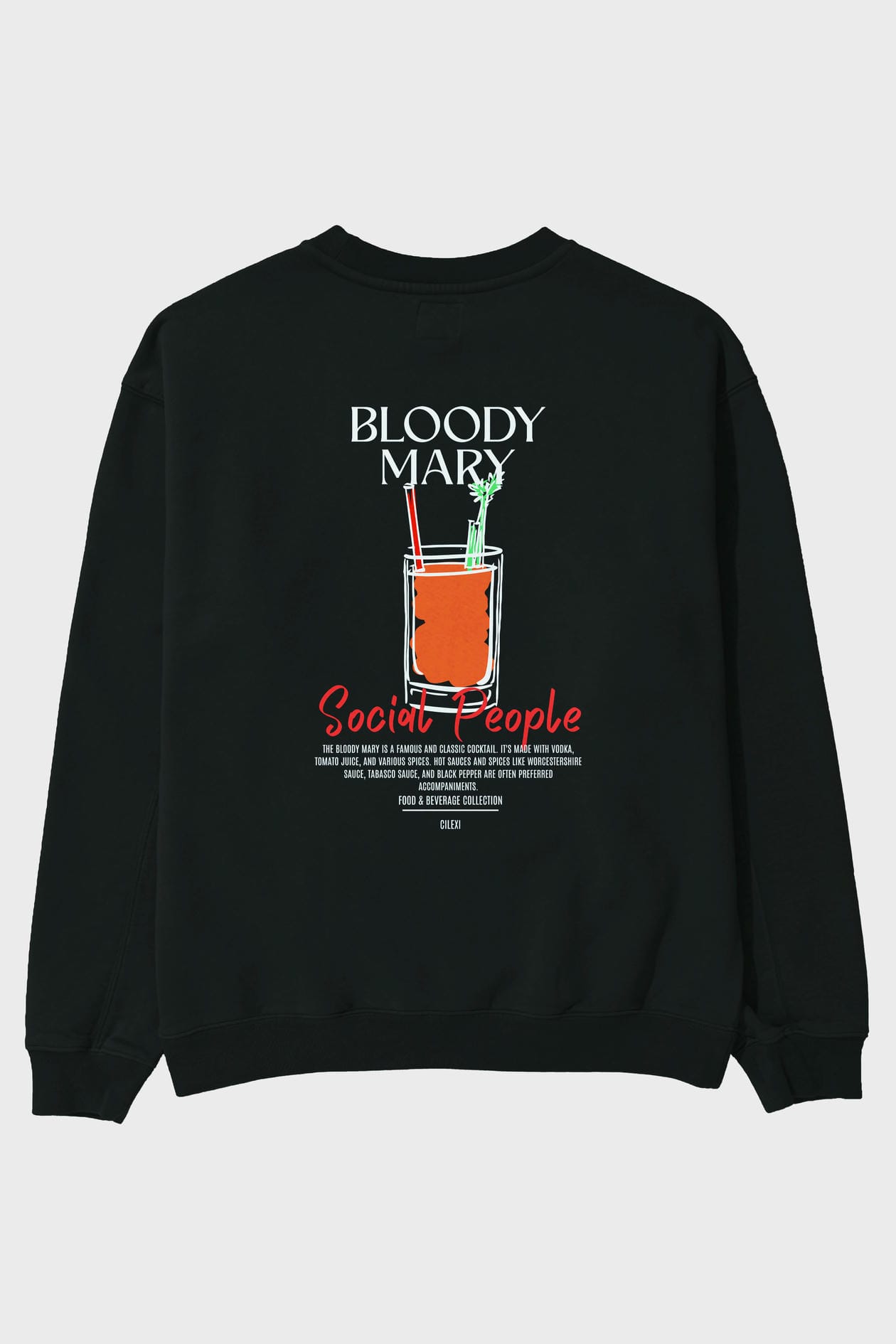 Bloody Mary Arka Baskılı Oversize Sweatshirt Erkek Kadın Unisex