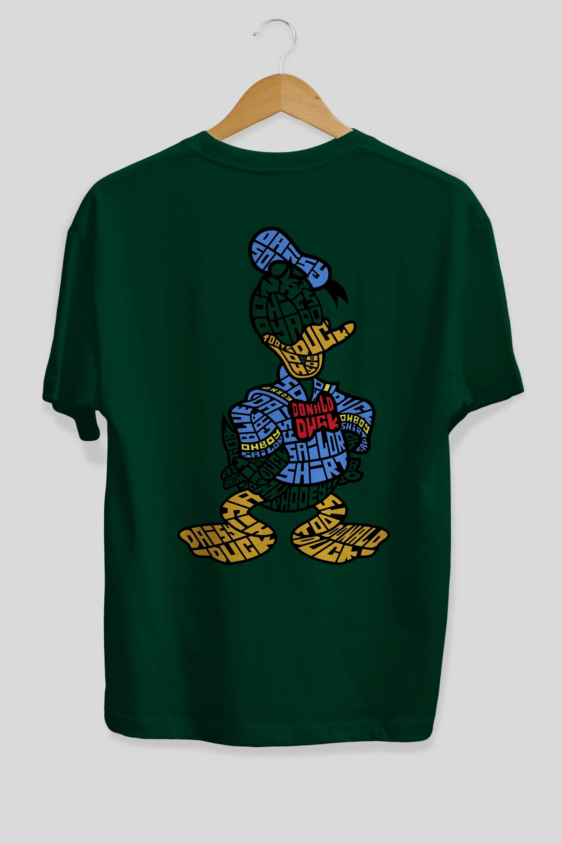Donald Arka Baskılı Oversize t-shirt %100 pamuk Erkek Kadın Unisex