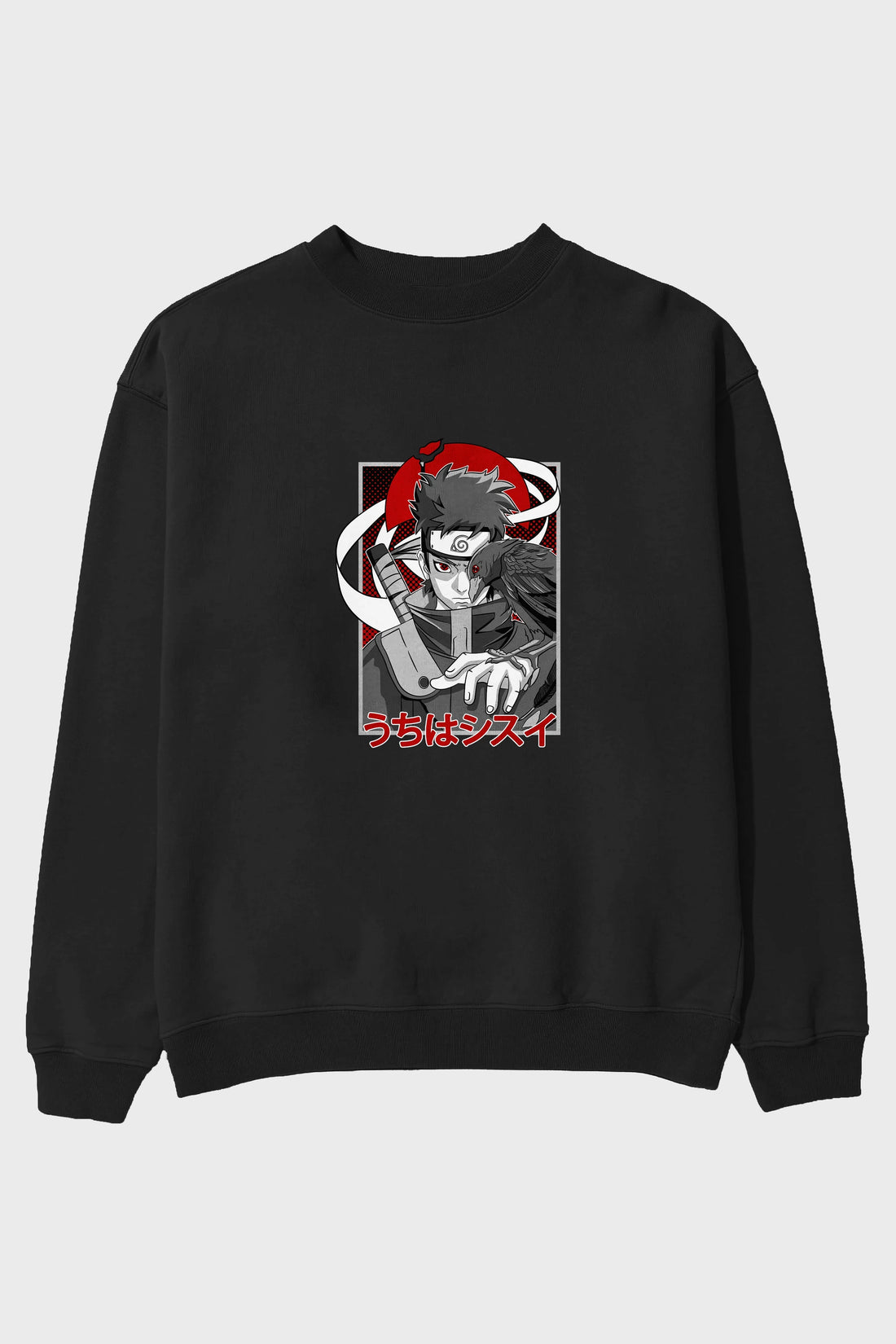 SHISUI UCHIHA NARUTO Anime Ön Baskılı Oversize Sweatshirt Erkek Kadın Unisex