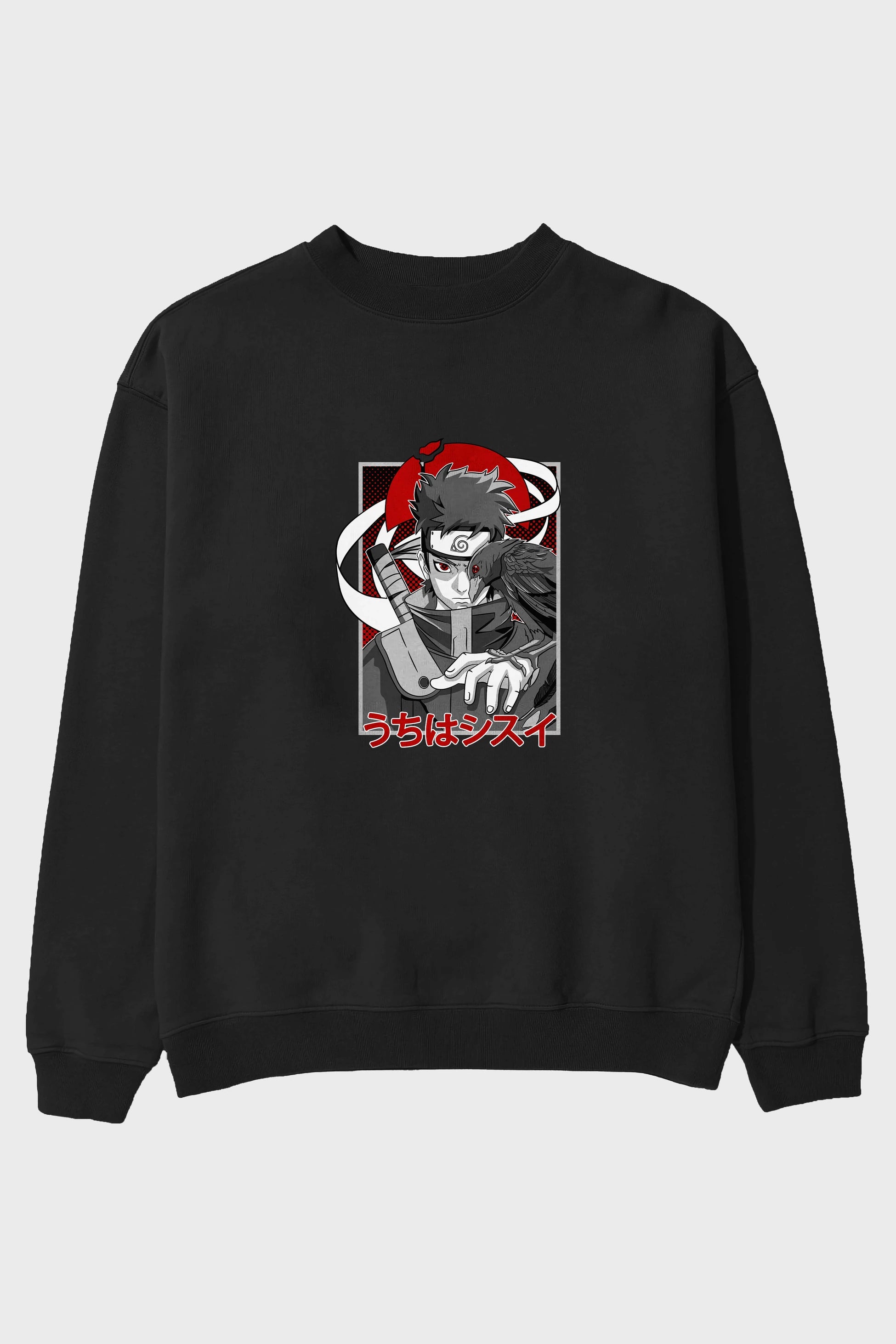 SHISUI UCHIHA NARUTO Anime Ön Baskılı Oversize Sweatshirt Erkek Kadın Unisex