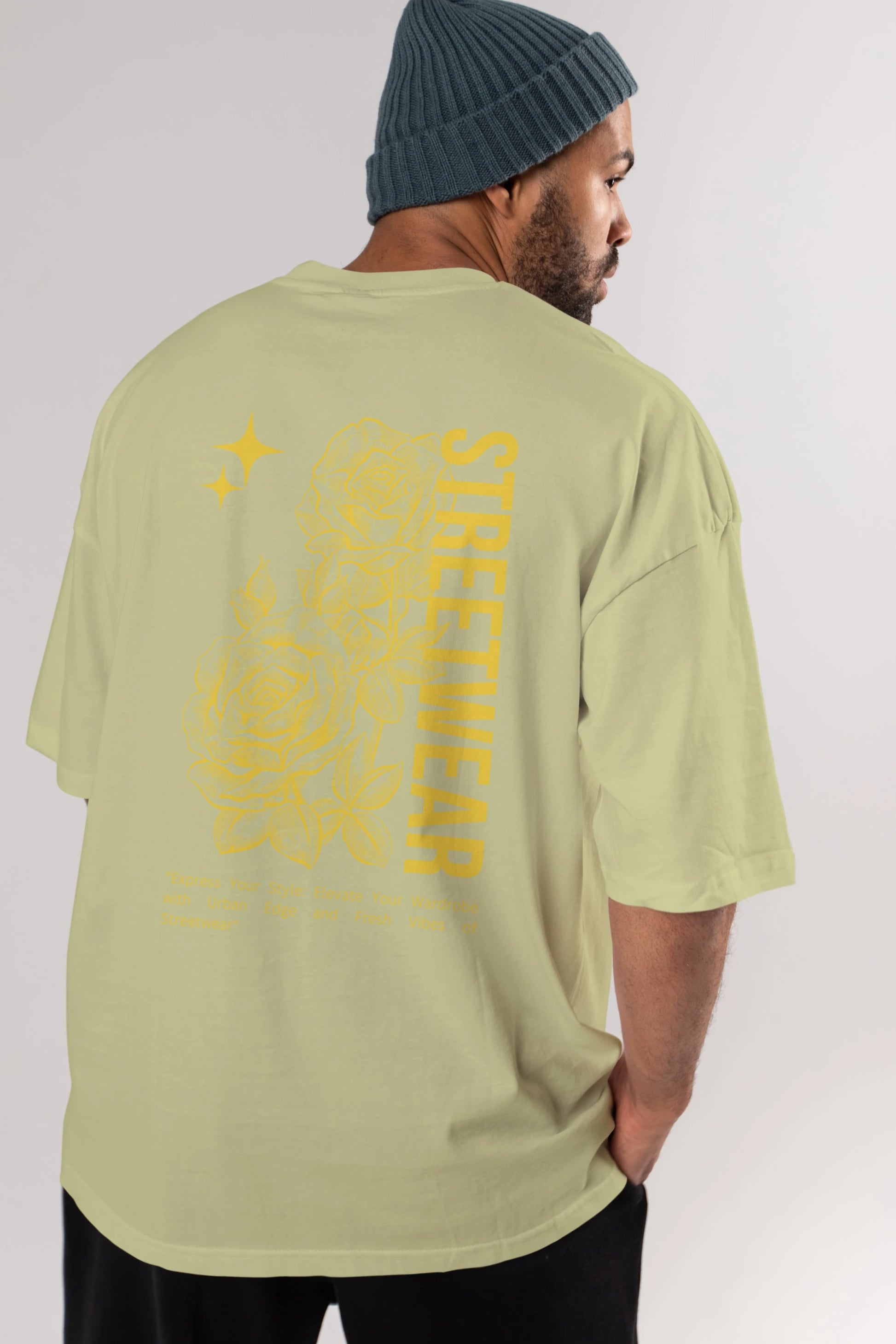 Minimalist Streetwear Arka Baskılı Oversize t-shirt Erkek Kadın Unisex