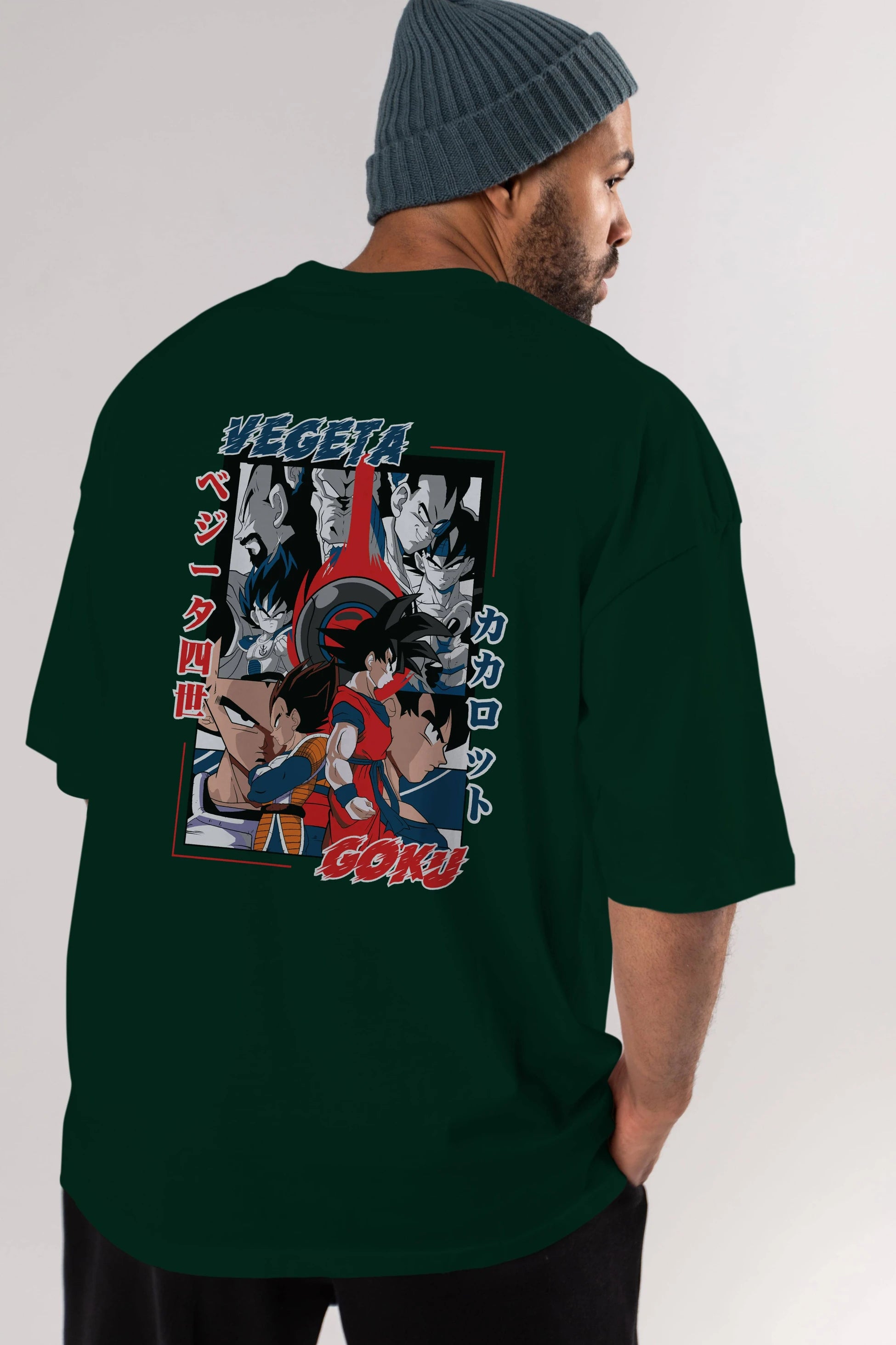 VEGETA VS GOKU Anime Arka Baskılı Oversize t-shirt Erkek Kadın Unisex