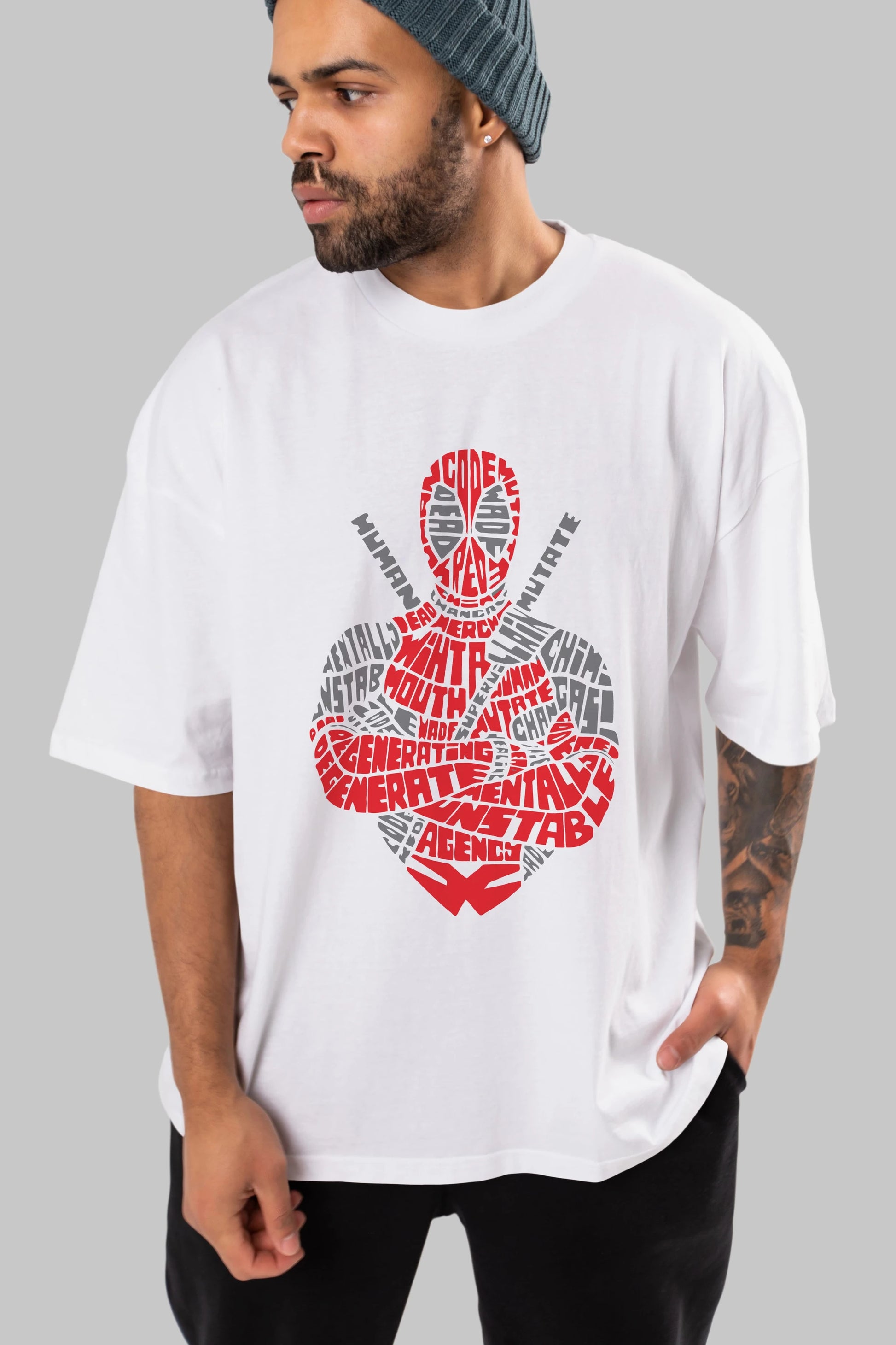 Deadpool (16) Ön Baskılı Oversize t-shirt Erkek Kadın Unisex %100 Pamuk Bisiklet Yaka tişort
