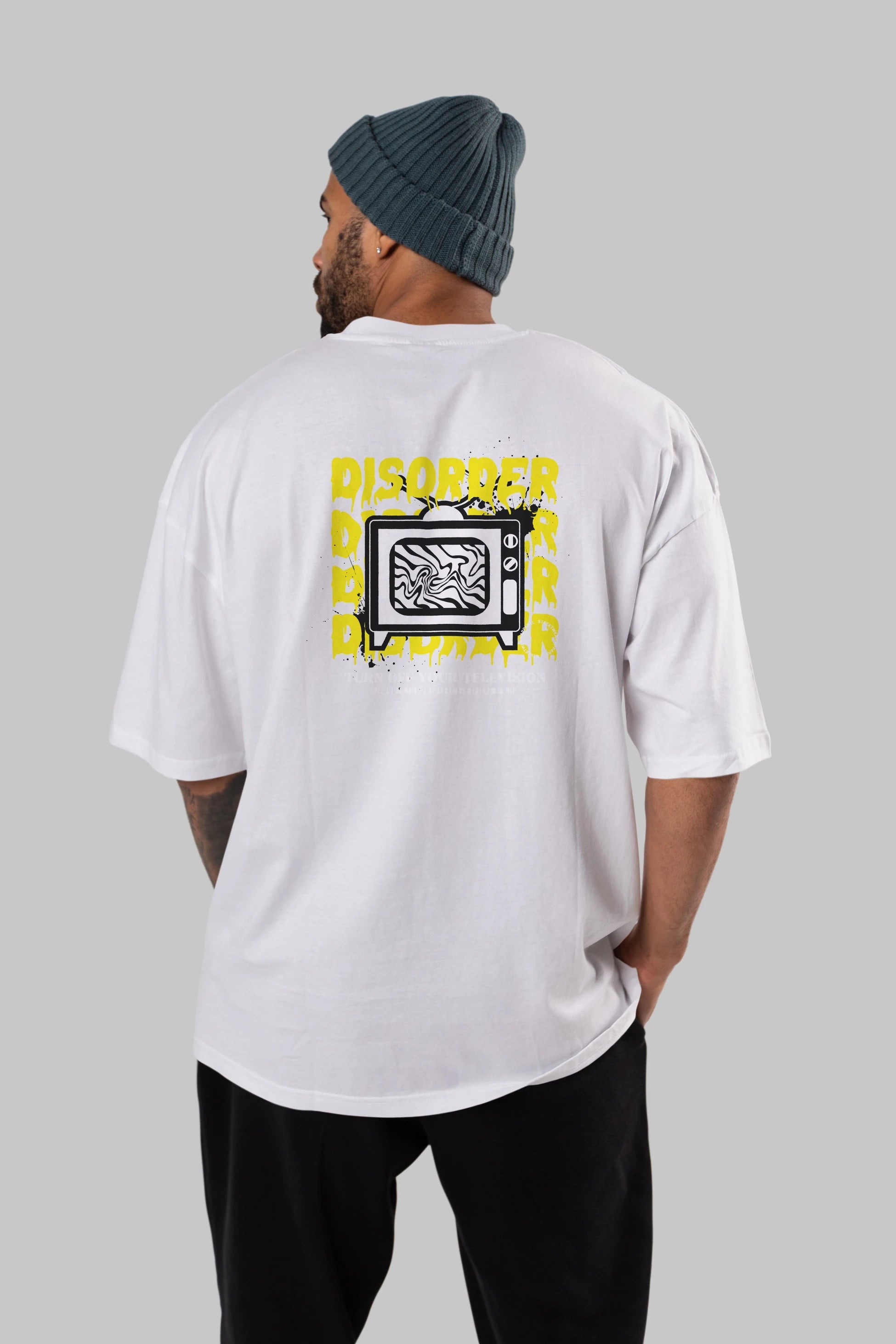 Disorder Streetwear Arka Baskılı Oversize t-shirt Erkek Kadın Unisex
