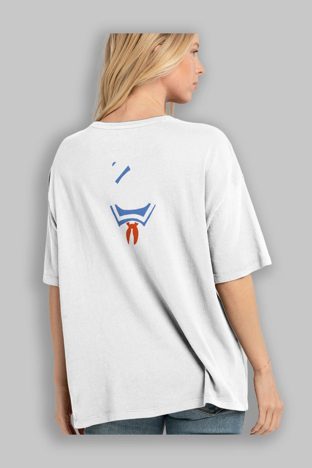 Stay Puft Arka Baskılı Oversize t-shirt %100 pamuk Erkek Kadın Unisex