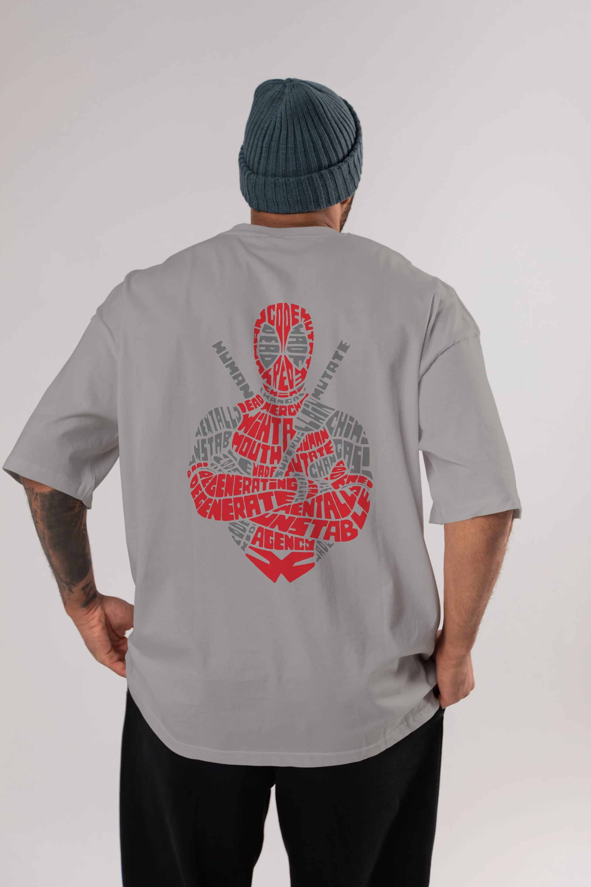 Deadpool (16) Arka Baskılı Oversize t-shirt Erkek Kadın Unisex %100 Pamuk Bisiklet Yaka tişort