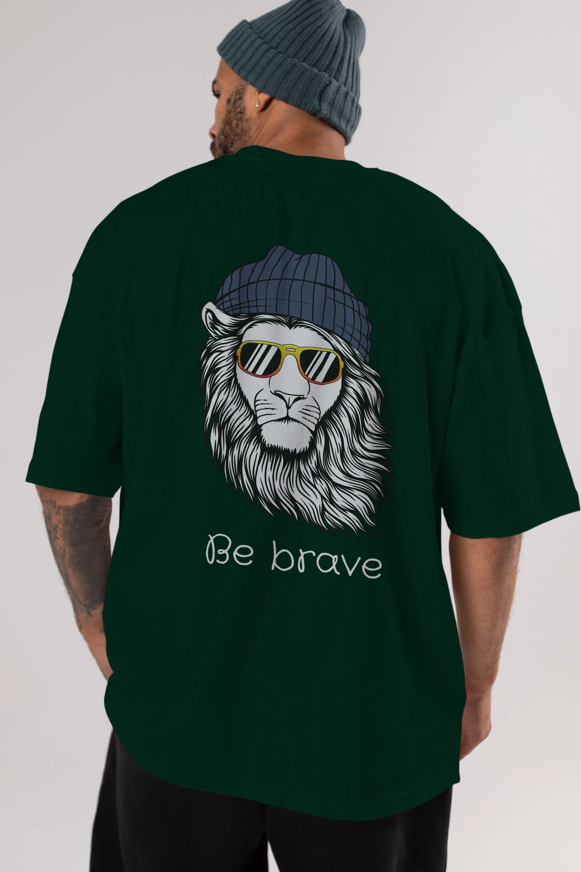 Be Brave Arka Baskılı Oversize t-shirt Erkek Kadın Unisex