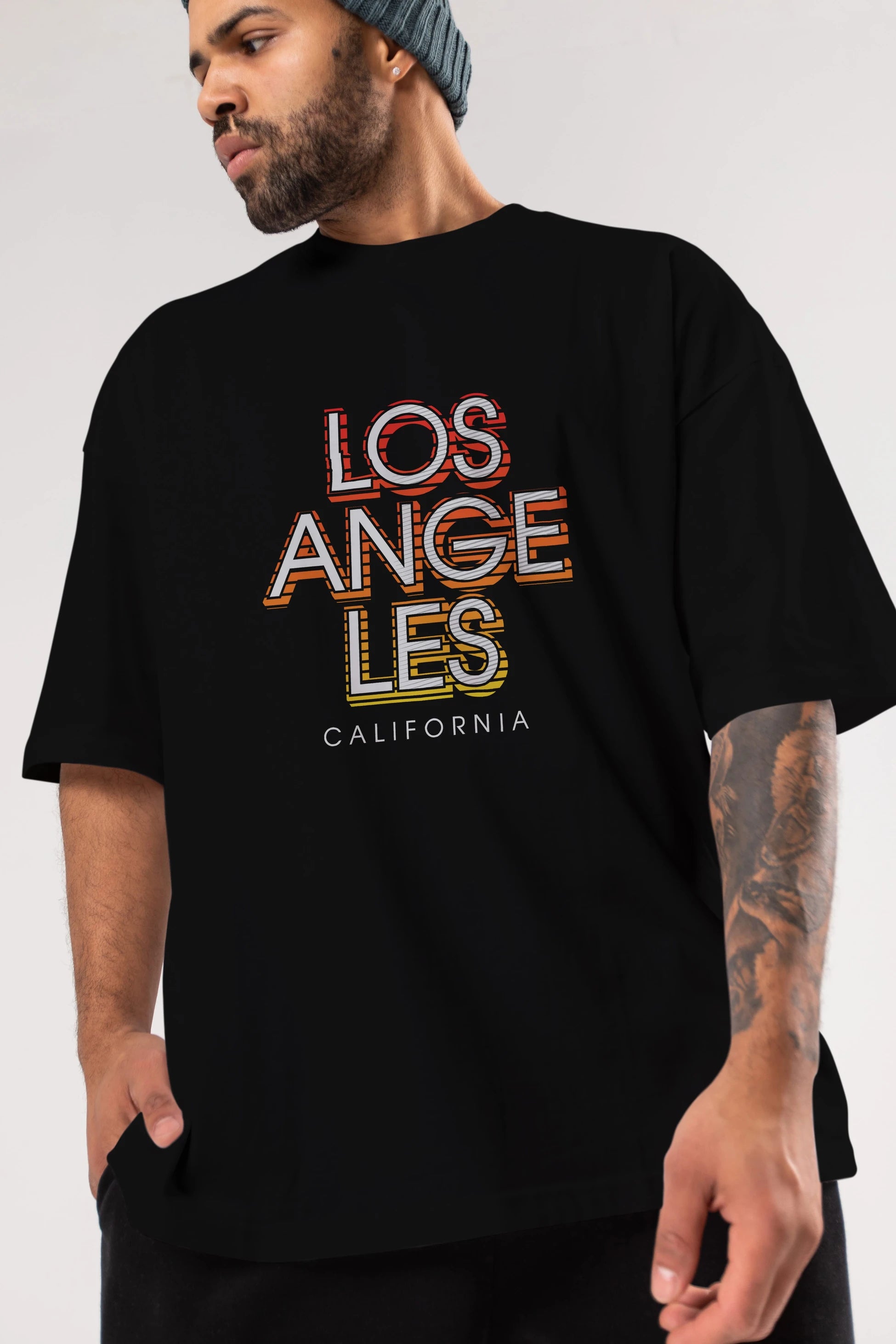 Los Angeles California Ön Baskılı Oversize t-shirt Erkek Kadın Unisex
