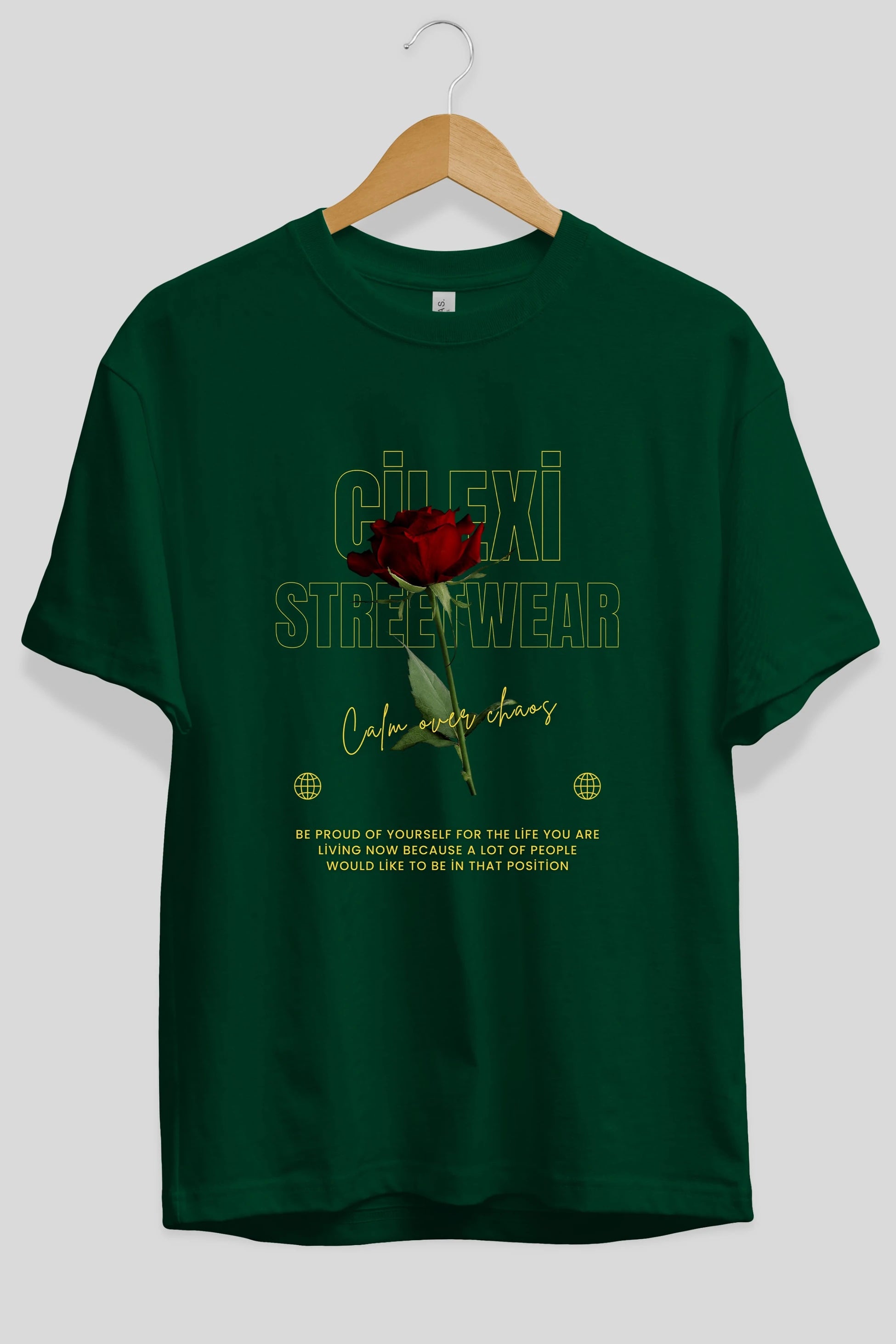 Rose Cilexi Streetwear Ön Baskılı Oversize t-shirt Erkek Kadın Unisex
