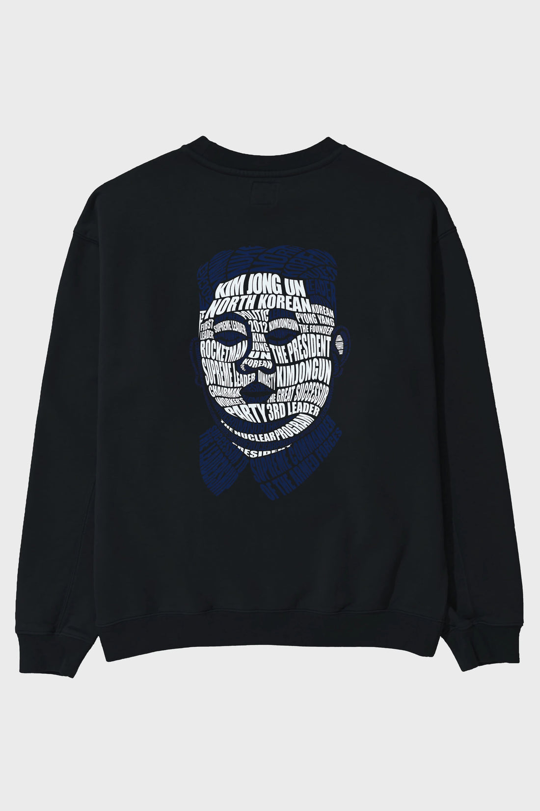 Kim Jong Un Calligram Arka Baskılı Oversize Sweatshirt Erkek Kadın Unisex