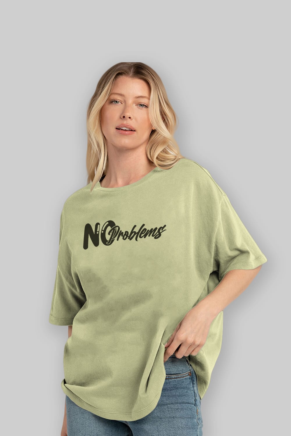 No Problems Ön Baskılı Oversize t-shirt %100 pamuk Erkek Kadın Unisex