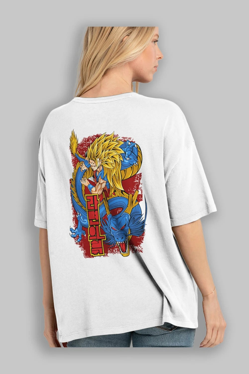 DRAGON BALL Z Anime Arka Baskılı Oversize t-shirt Erkek Kadın Unisex