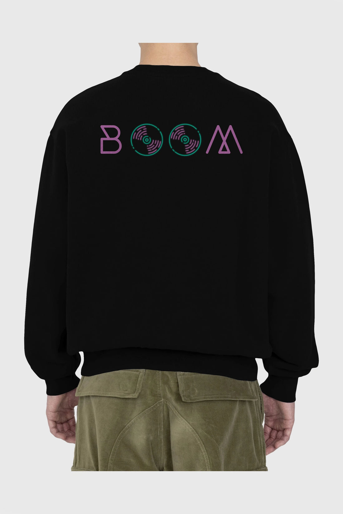 Boom 2 Arka Baskılı Oversize Sweatshirt Erkek Kadın Unisex