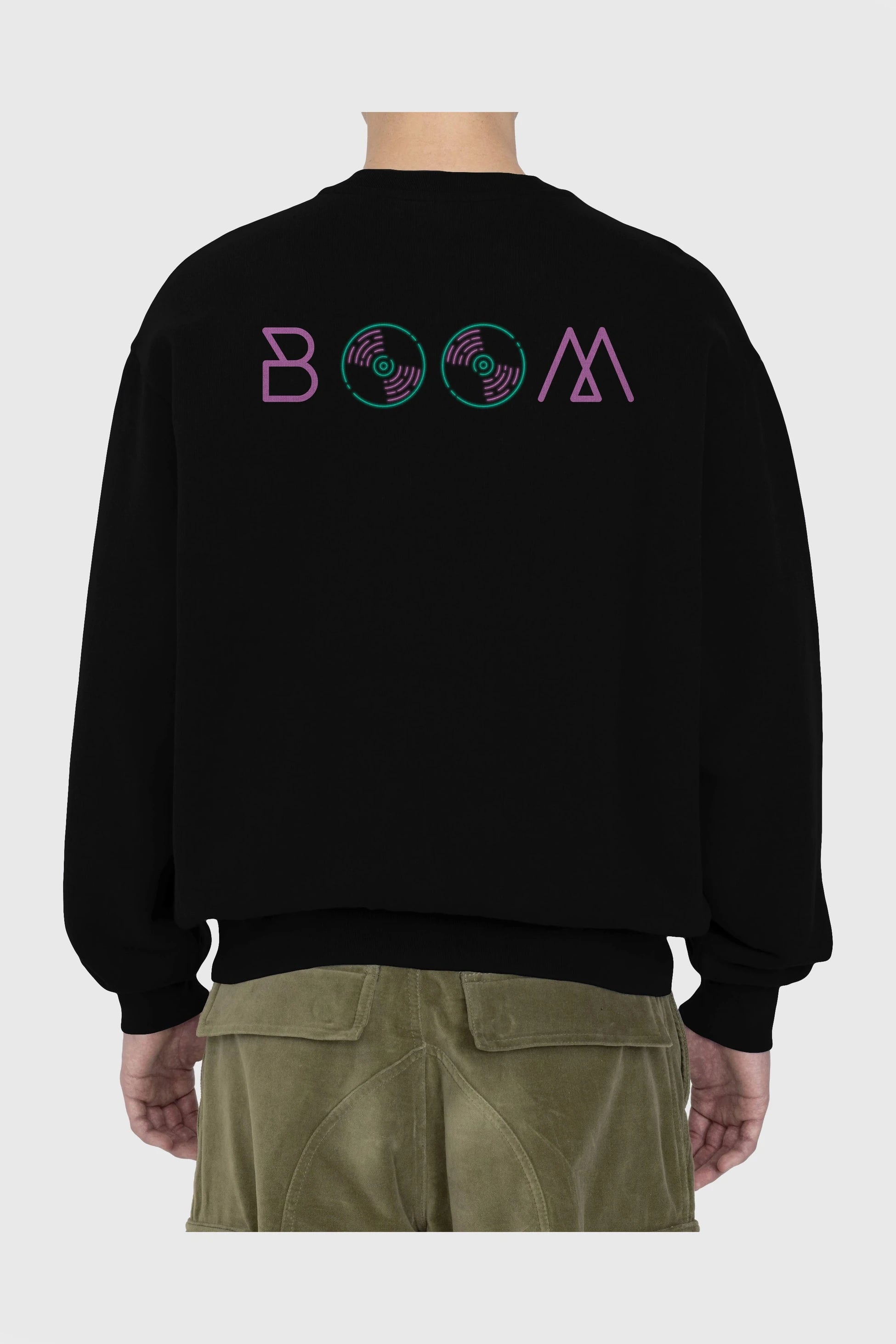 Boom 2 Arka Baskılı Oversize Sweatshirt Erkek Kadın Unisex