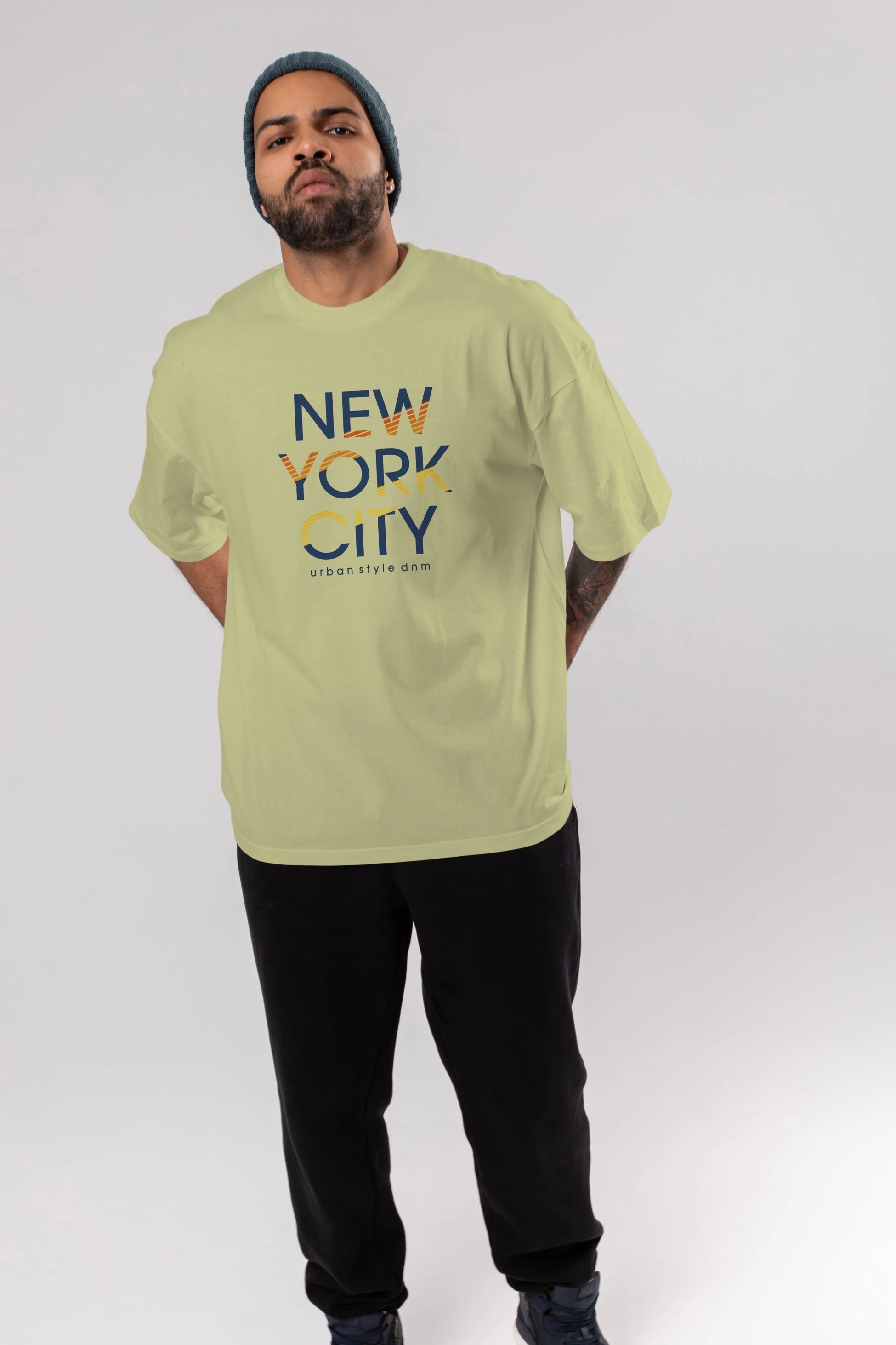 New York City Style Ön Baskılı Oversize t-shirt Erkek Kadın Unisex