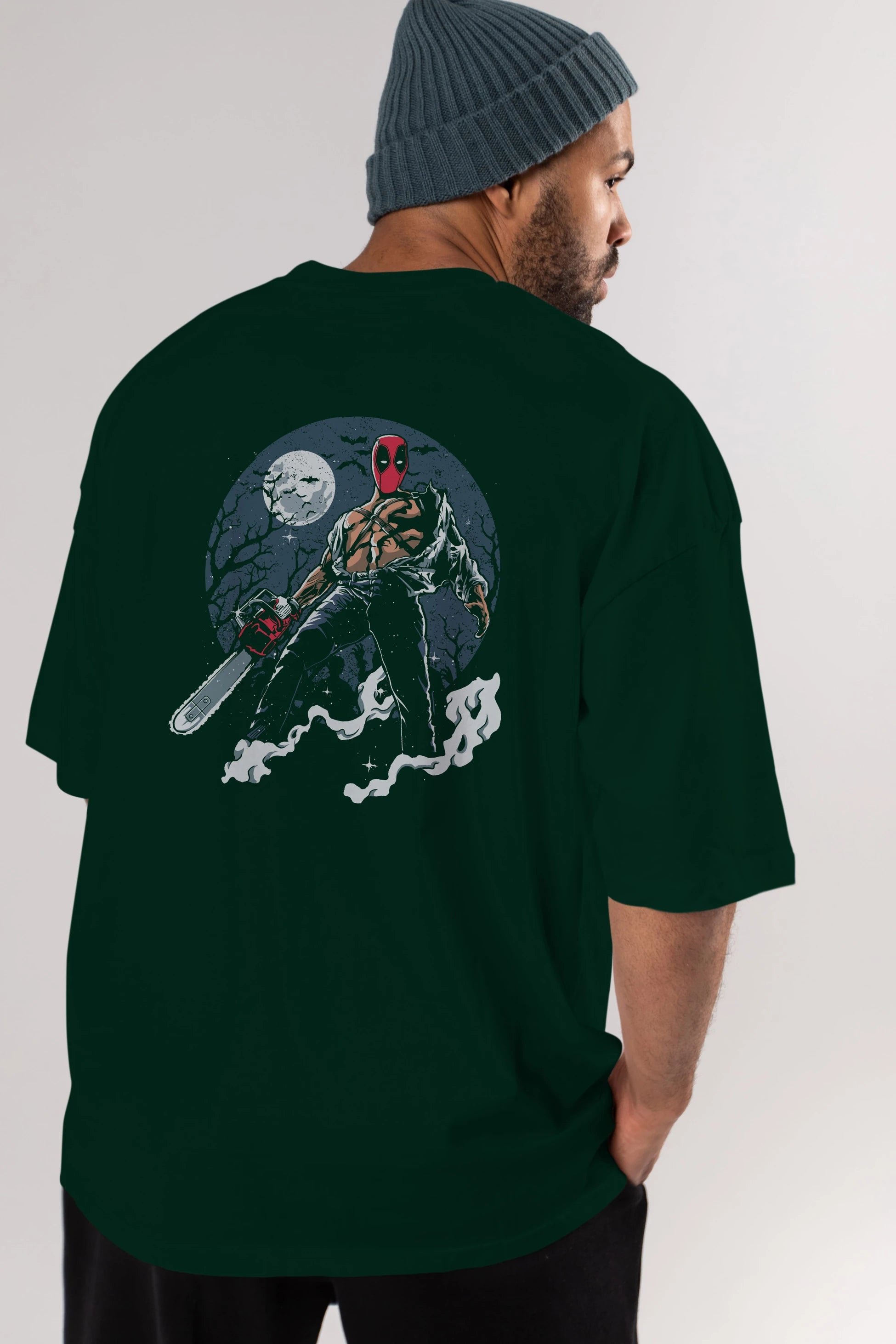 Evil Deadpool Arka Baskılı Oversize t-shirt Erkek Kadın Unisex %100 Pamuk