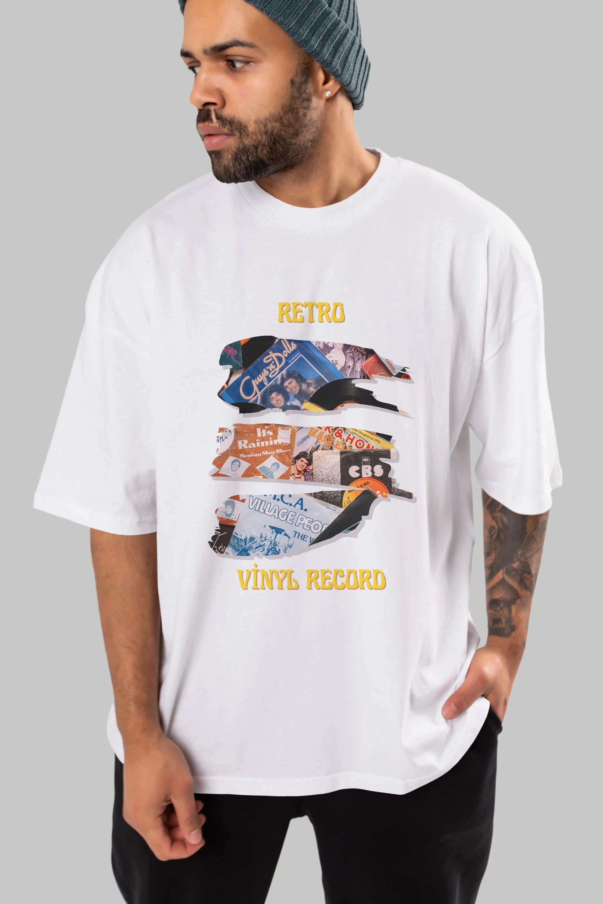 Retro Design Ön Baskılı Oversize t-shirt Erkek Kadın Unisex