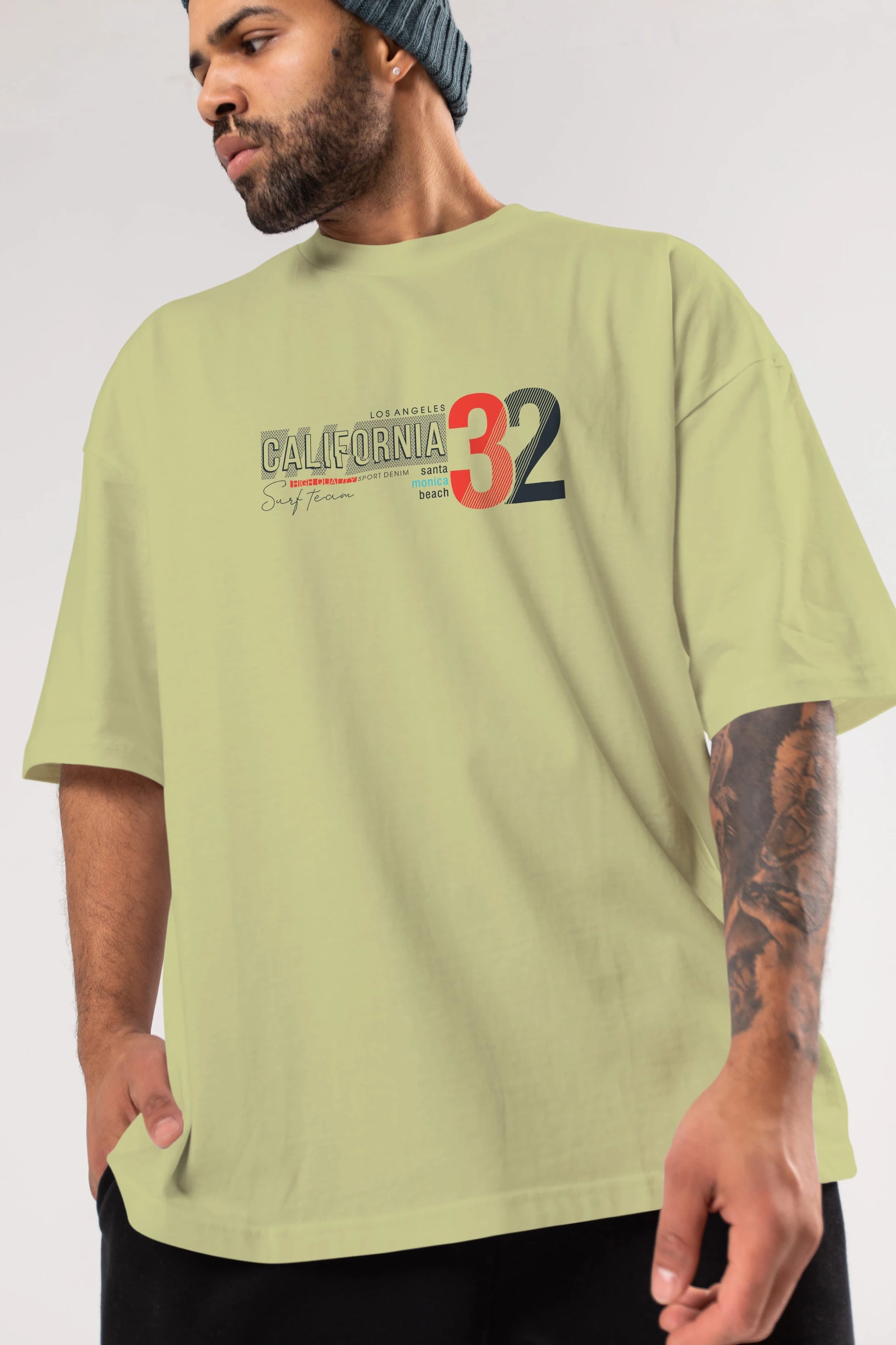 California 32 Ön Baskılı Oversize t-shirt Erkek Kadın Unisex