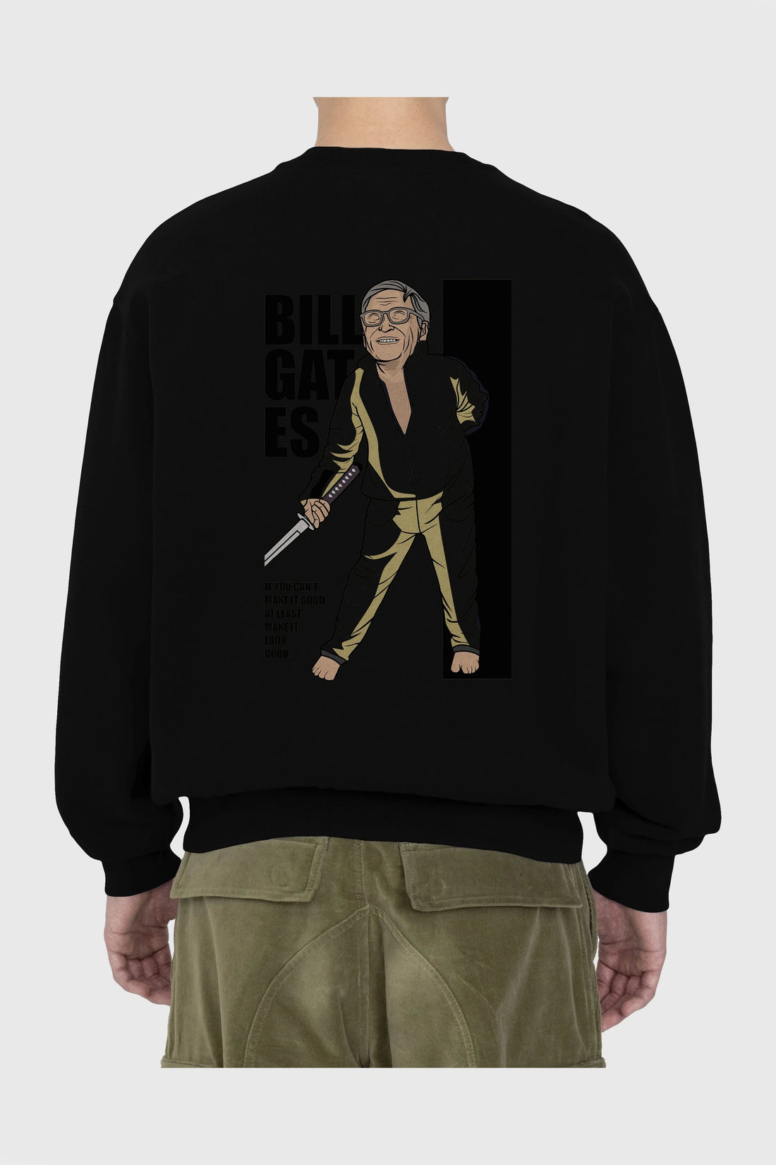 Bill Gates Arka Baskılı Oversize Sweatshirt Erkek Kadın Unisex