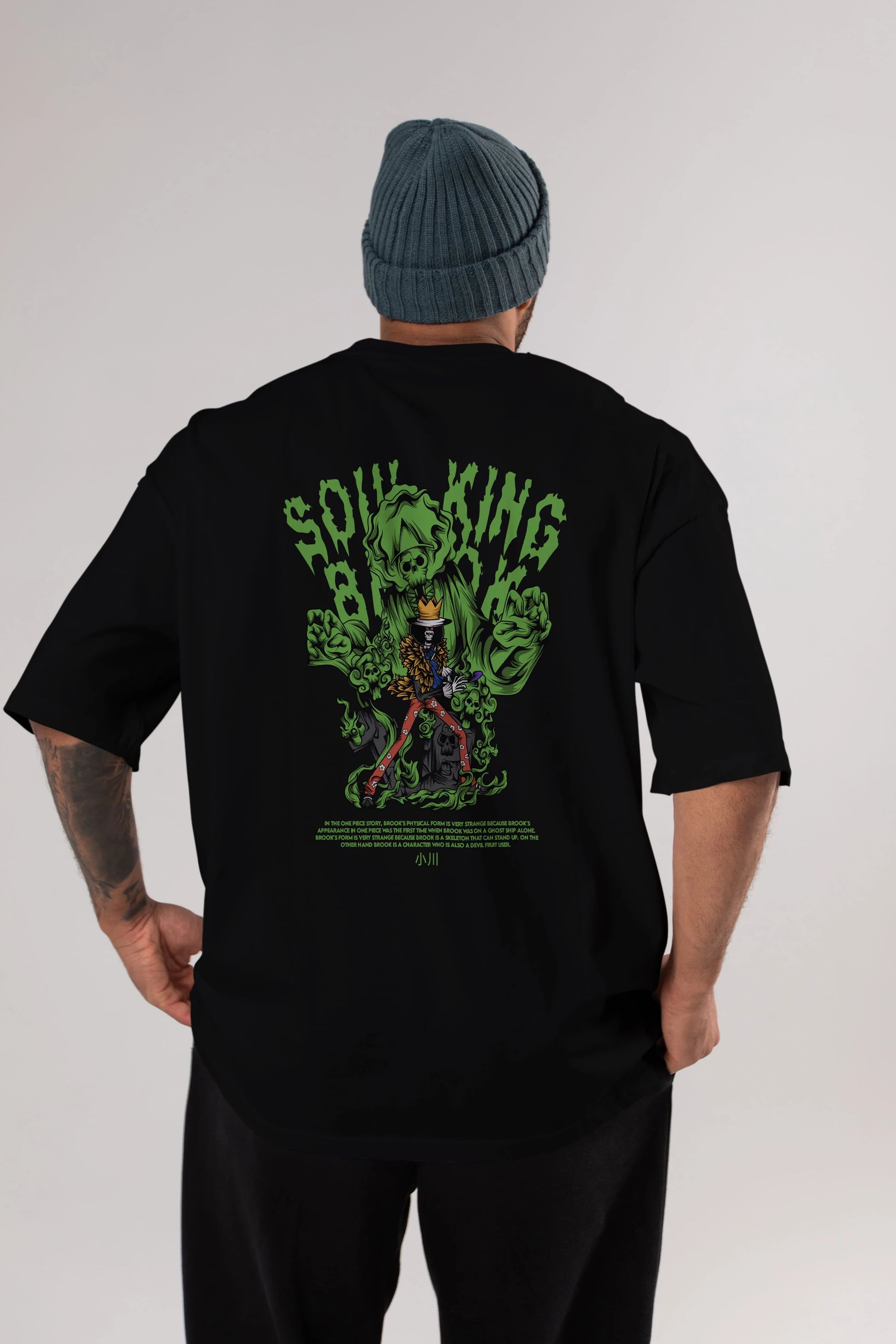 Soul King Brook Anime Arka Baskılı Oversize t-shirt Erkek Kadın Unisex
