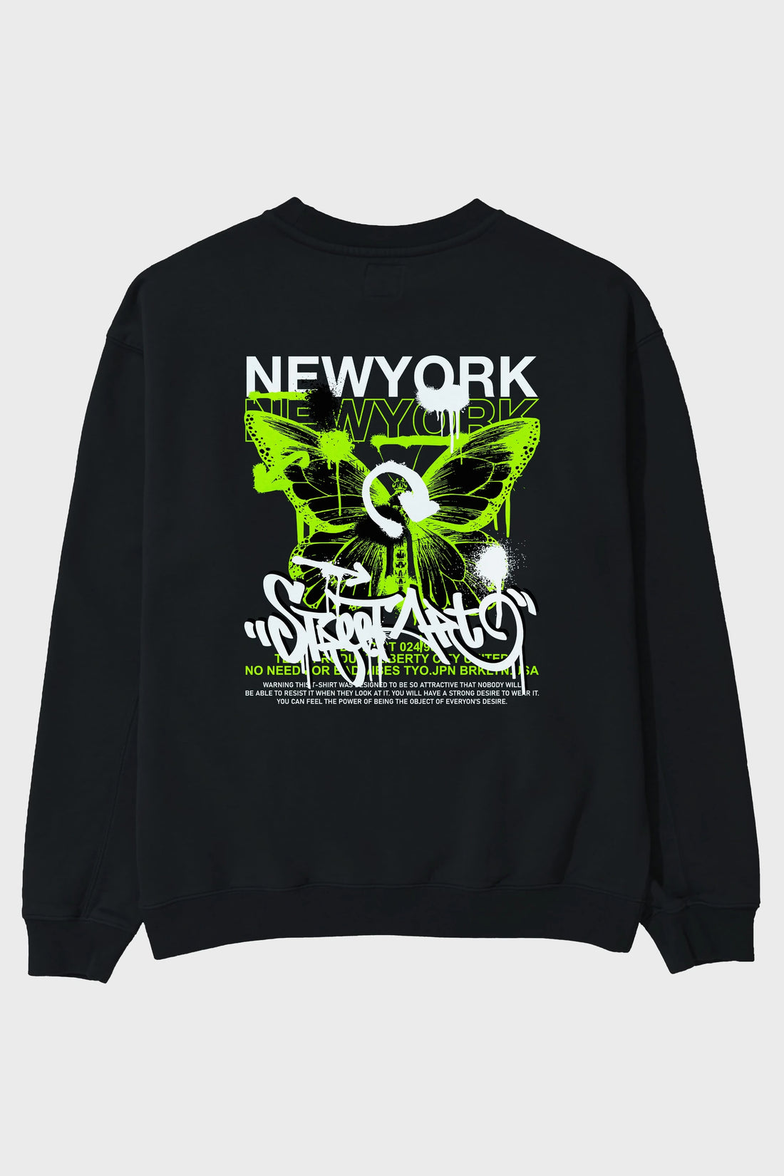 New York Street Style Arka Baskılı Oversize Sweatshirt Erkek Kadın Unisex