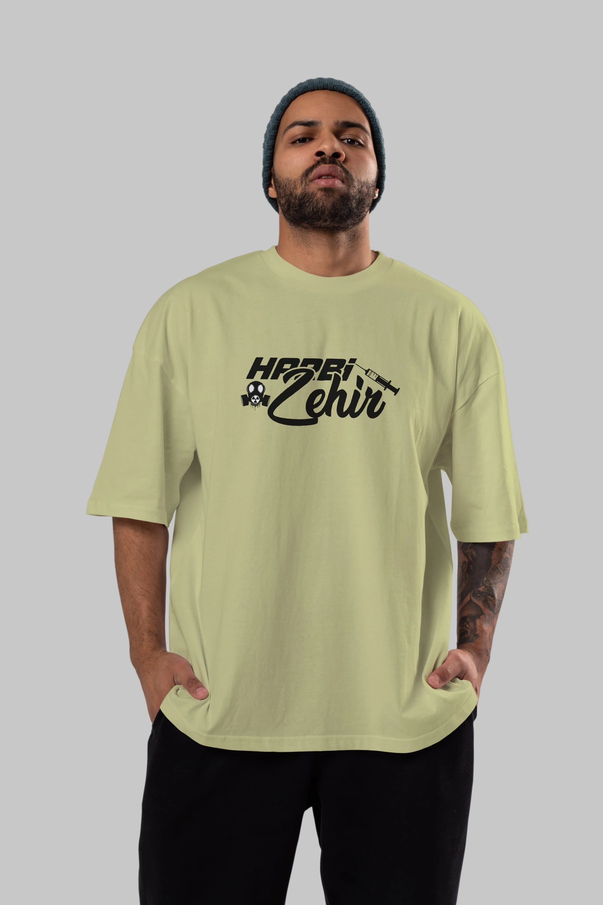 Harbi Zehir Ön Baskılı Oversize t-shirt %100 pamuk Erkek Kadın Unisex