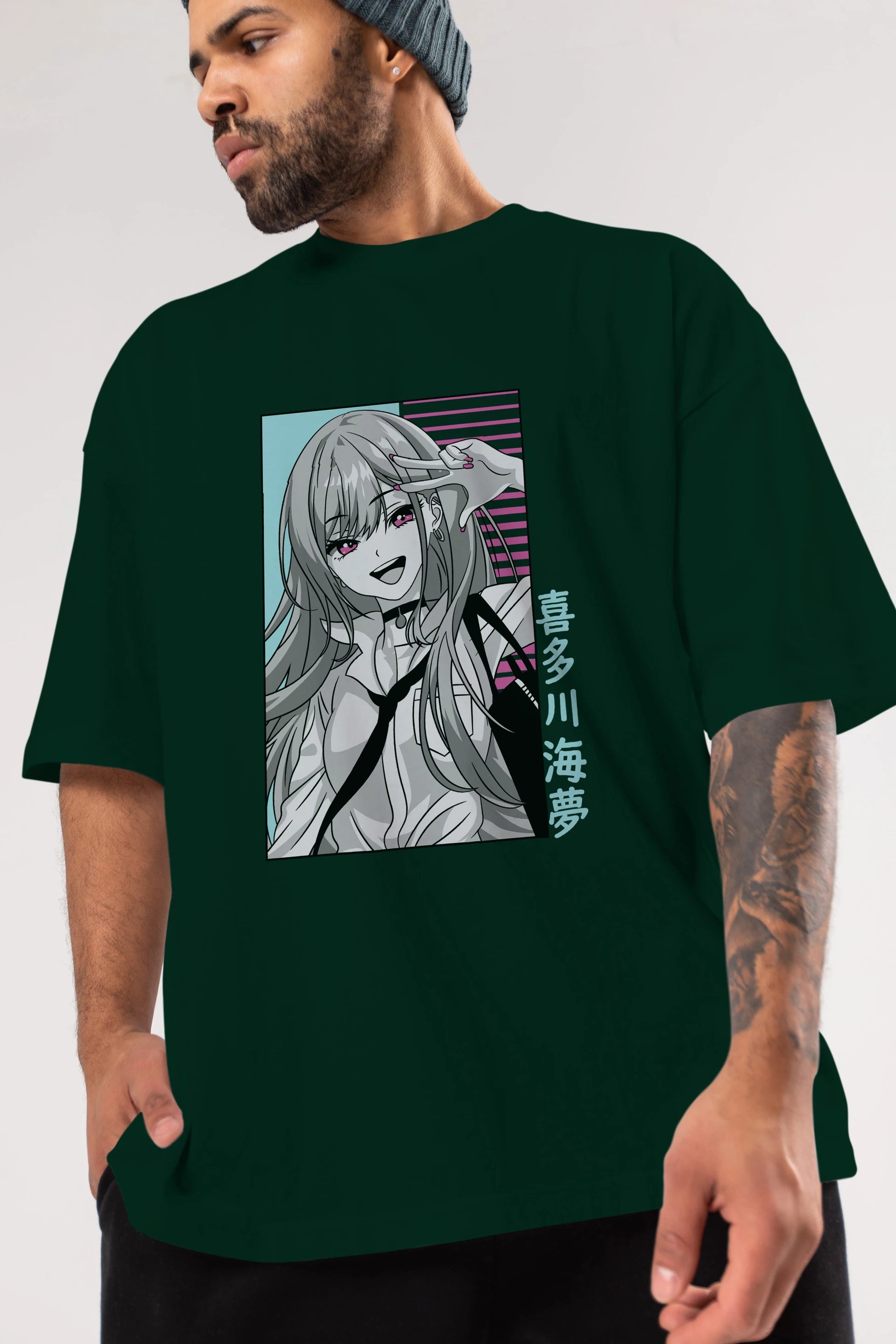Marin Kitagawa 1 Anime Ön Baskılı Oversize t-shirt %100 pamuk Erkek Kadın Unisex