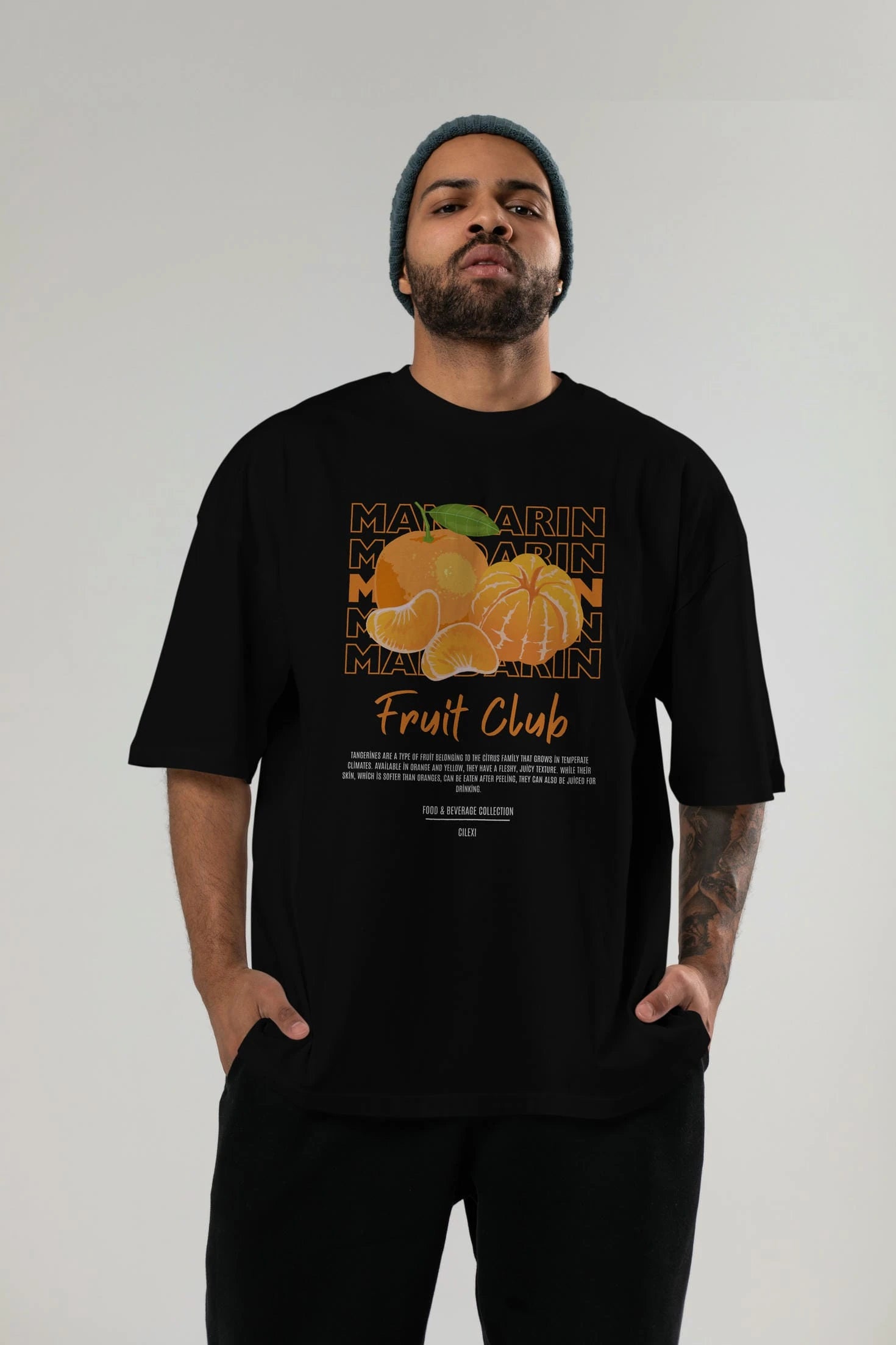 Mandarin Ön Baskılı Oversize t-shirt Erkek Kadın Pamuk Bisiklet Yaka tişort