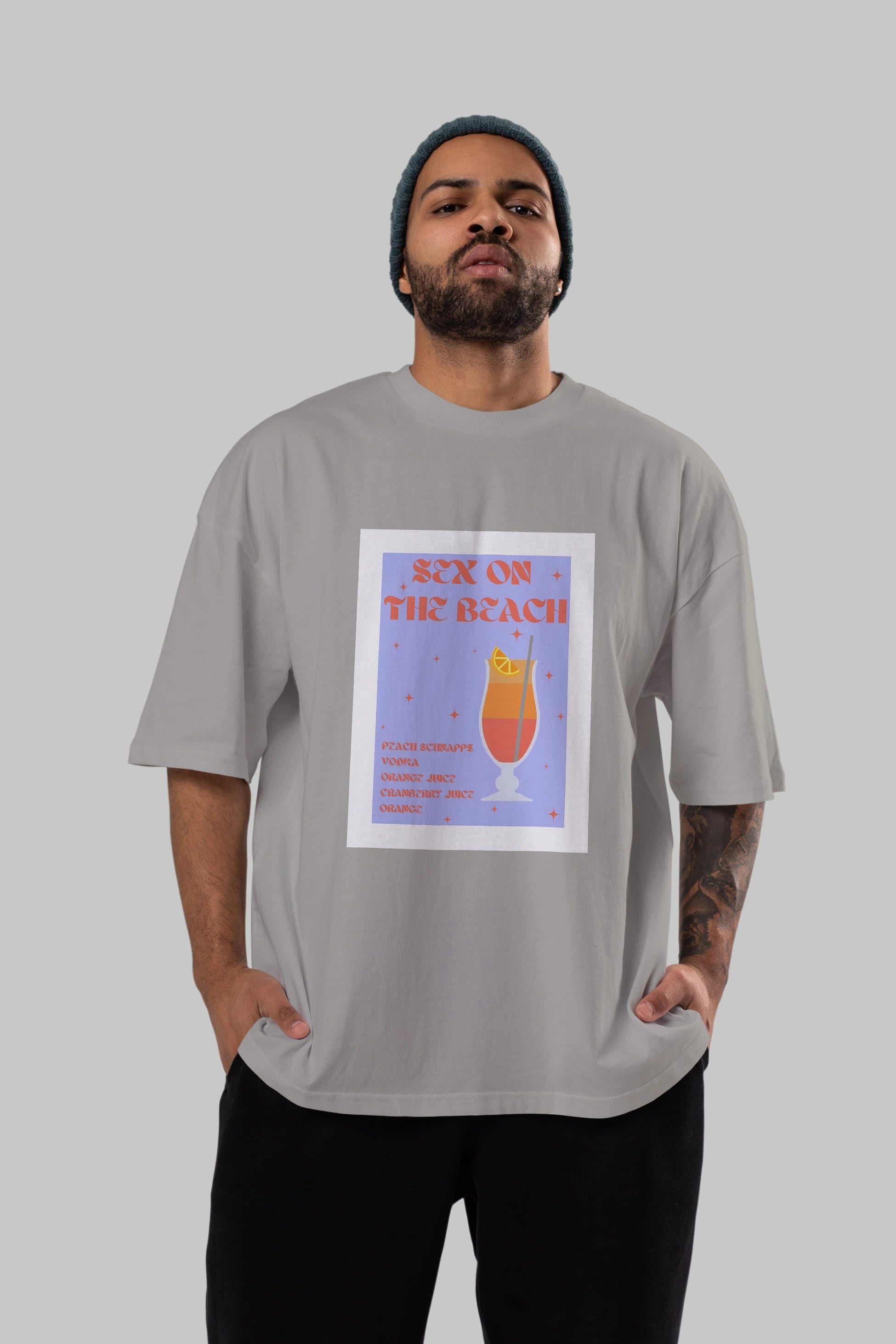 Sex On The Beach Ön Baskılı Oversize t-shirt Erkek Kadın Unisex %100 Pamuk Bisiklet Yaka tişort