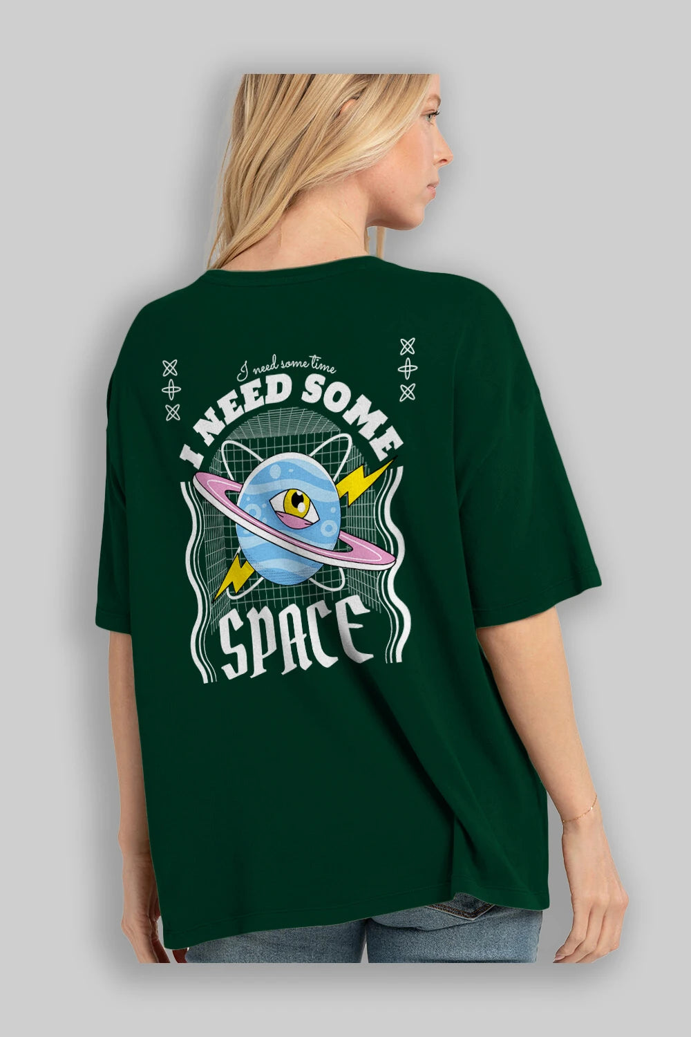 I Need Some Space Arka Baskılı Oversize t-shirt Erkek Kadın Unisex