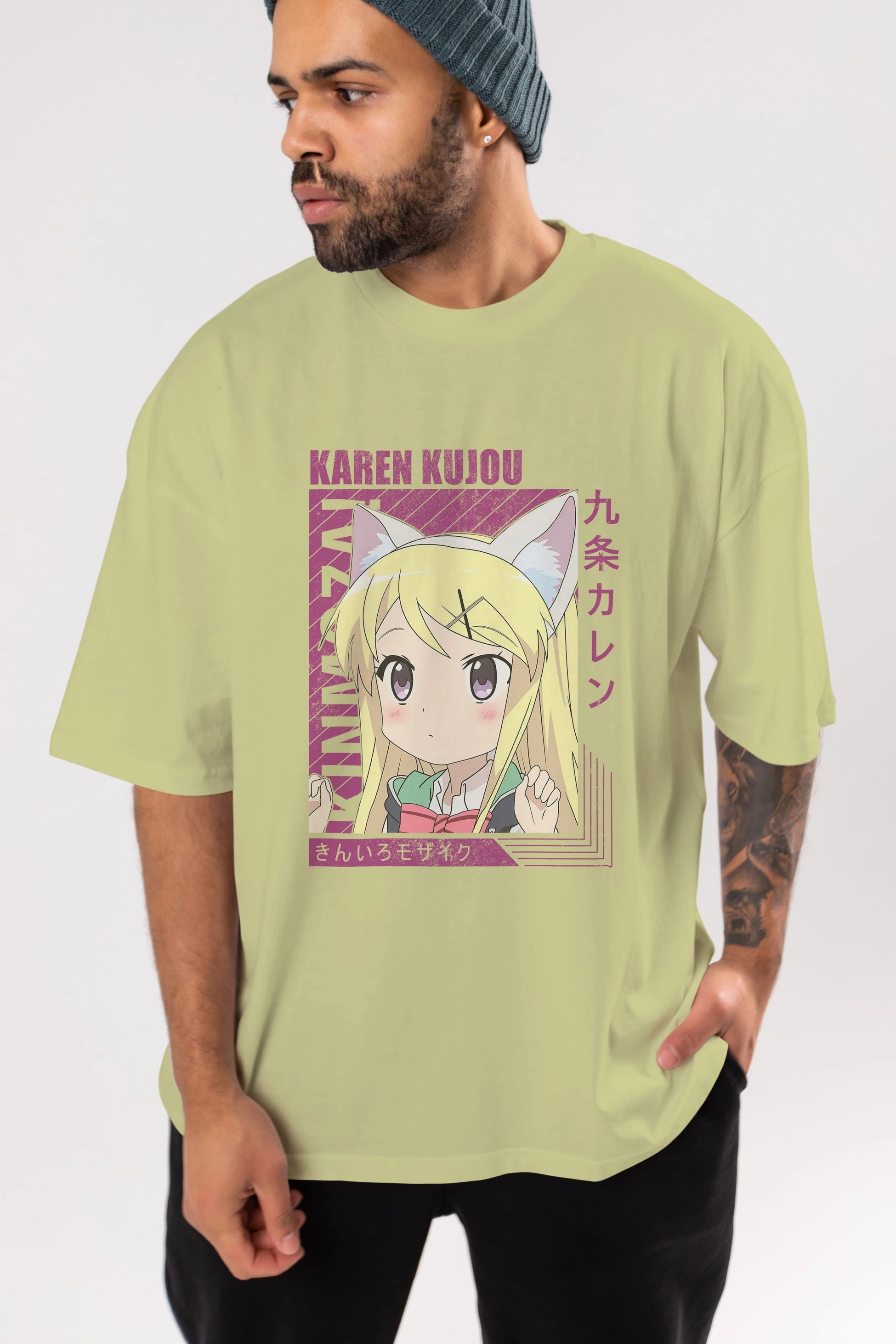 Karen Kujou 4 Anime Ön Baskılı Oversize t-shirt %100 pamuk Erkek Kadın Unisex