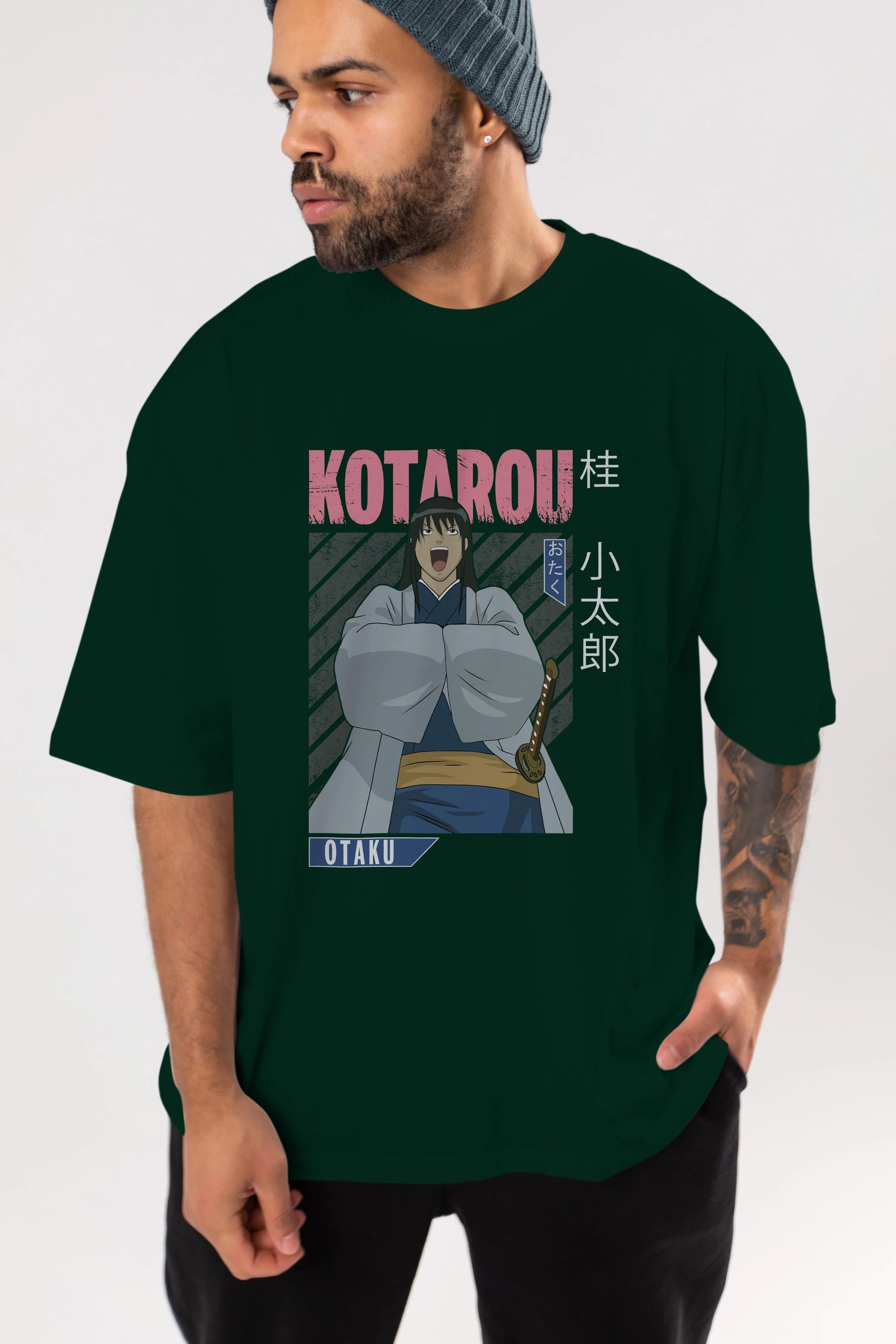 Kotarou Katsura GINTAMA 1 Anime Ön Baskılı Oversize t-shirt %100 pamuk Erkek Kadın Unisex