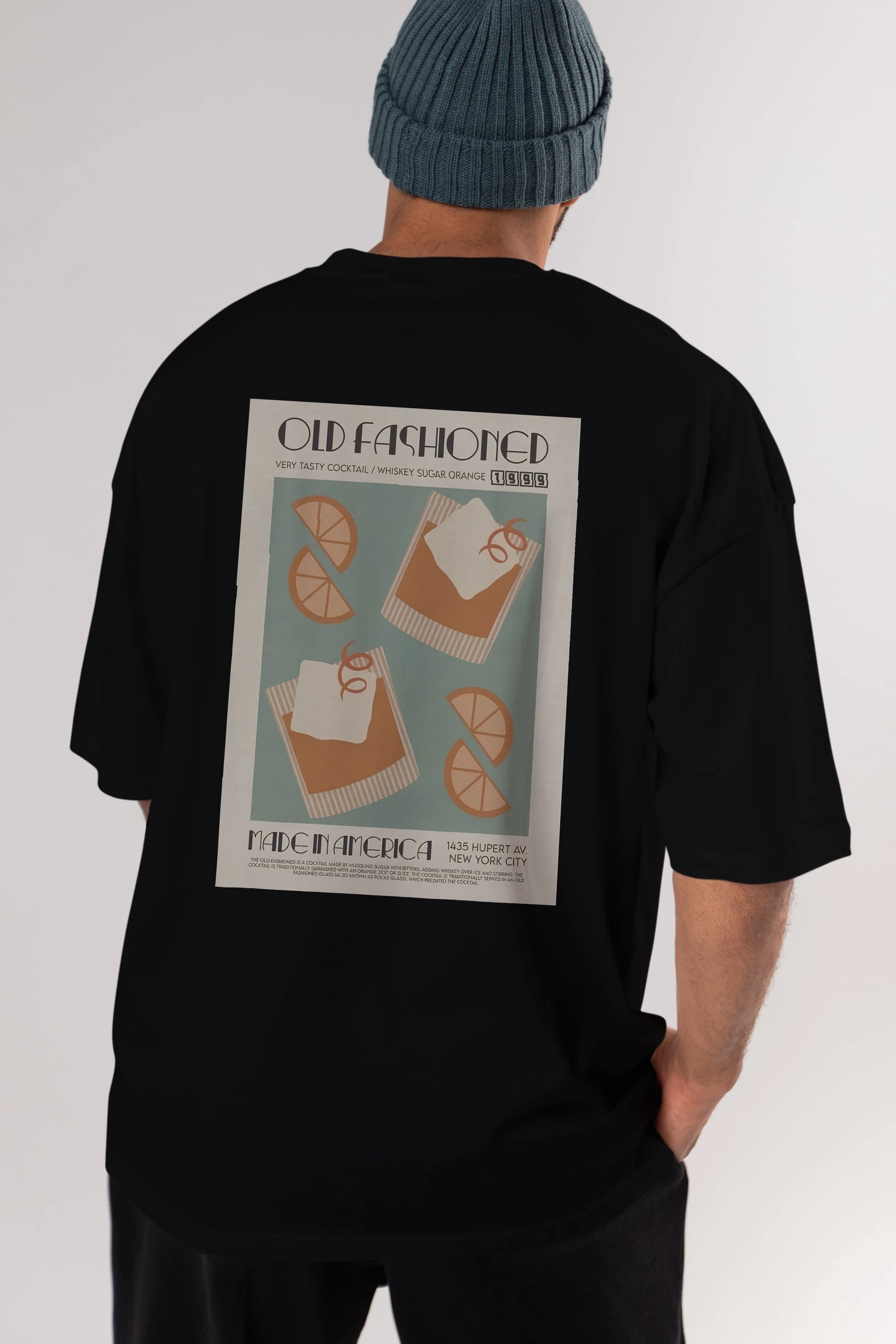 Old Fashioned 2 Arka Baskılı Oversize t-shirt Erkek Kadın Unisex %100 Pamuk Bisiklet Yaka tişort