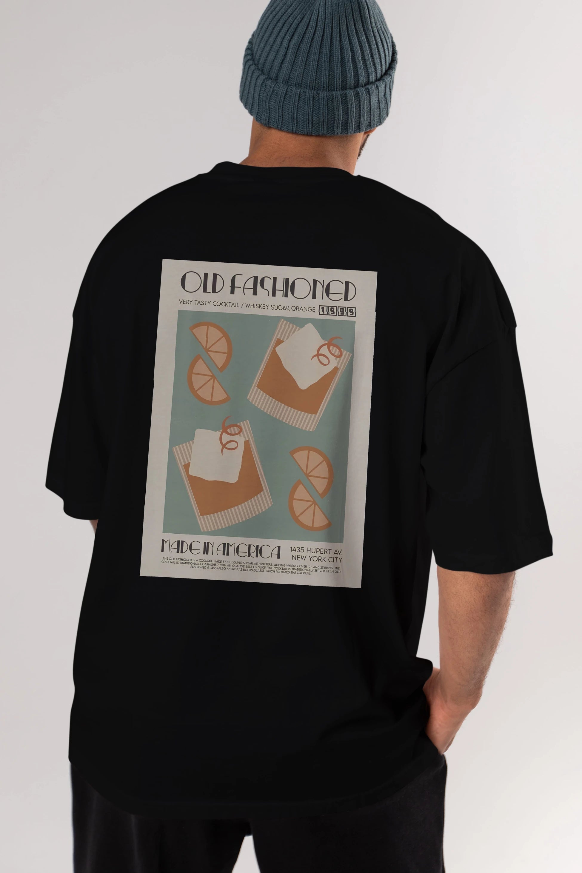 Old Fashioned 2 Arka Baskılı Oversize t-shirt Erkek Kadın Unisex %100 Pamuk Bisiklet Yaka tişort
