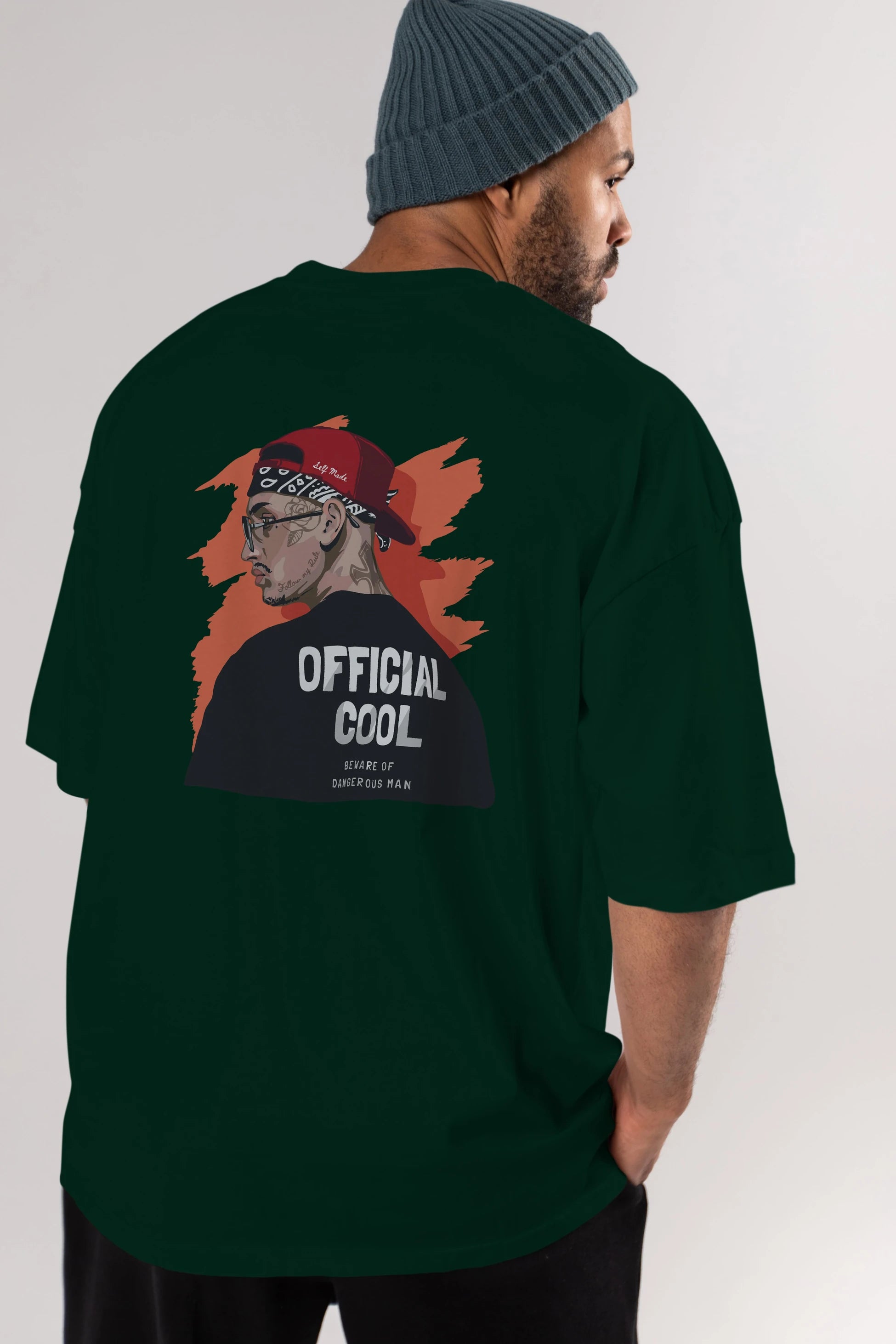Official Cool Arka Baskılı Oversize t-shirt Erkek Kadın Unisex