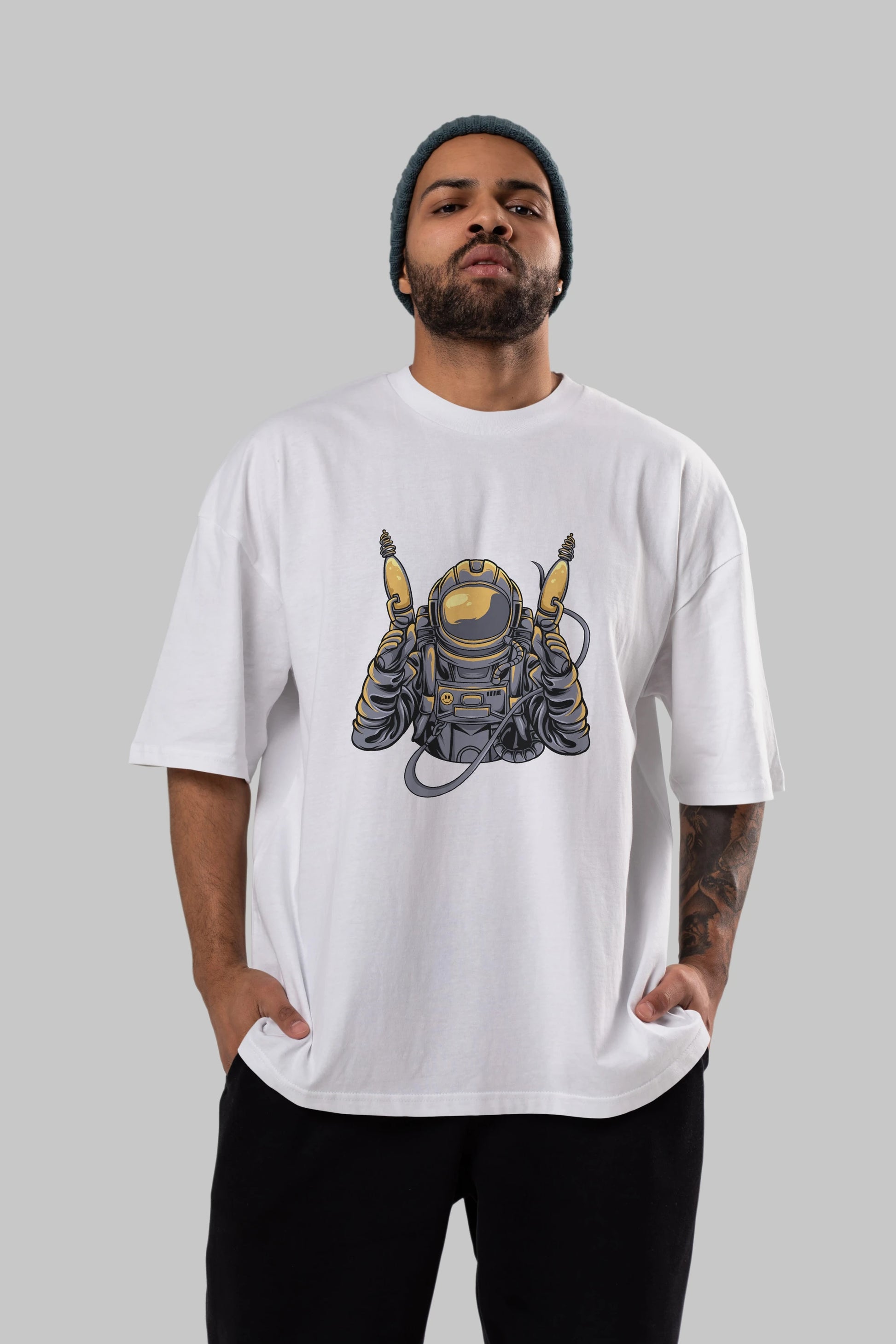 Alien Hunter Ön Baskılı Oversize t-shirt Erkek Kadın Unisex